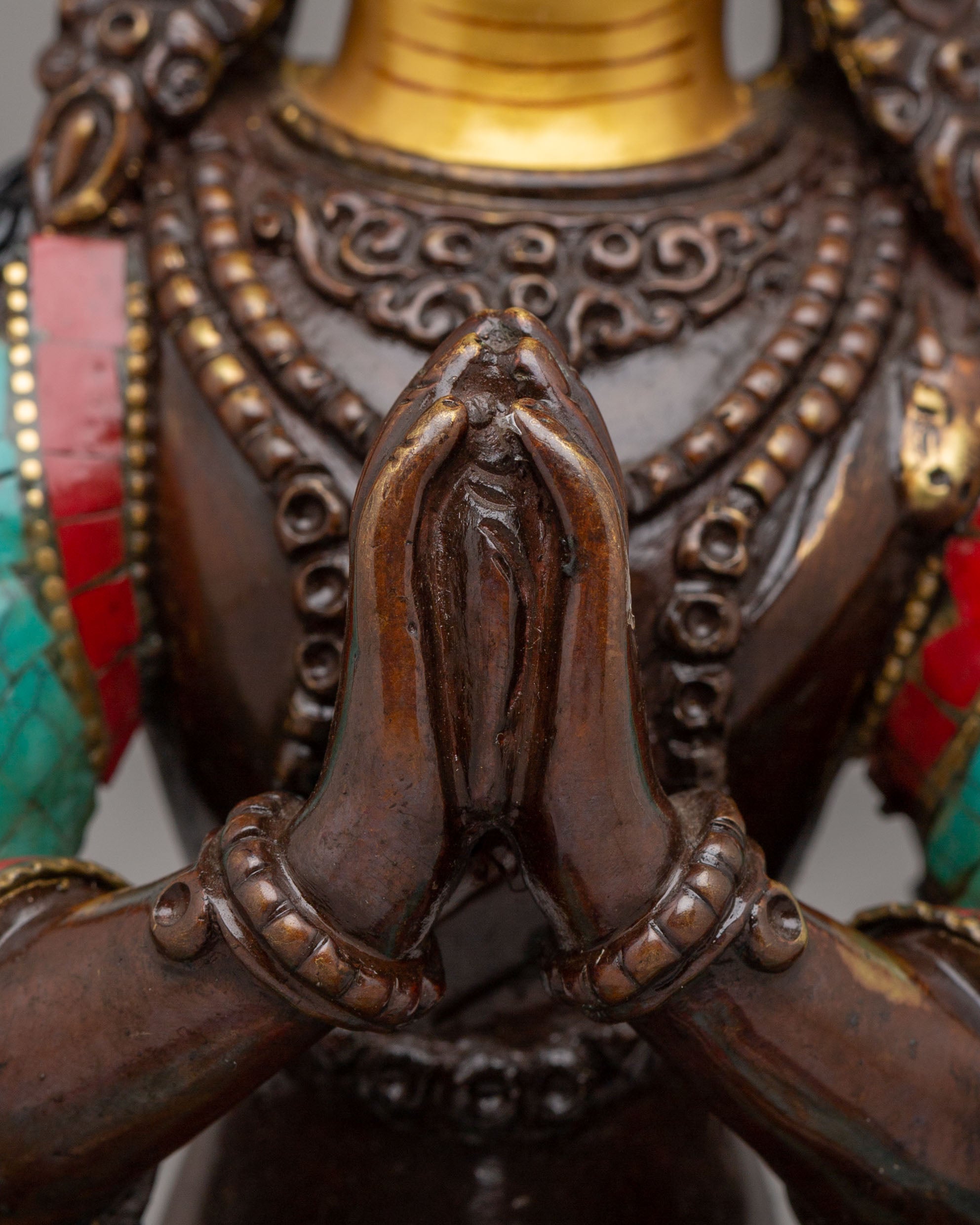 Handcrafted Chenrezig Deity Statue | Tibetan Avalokiteshvara Bodhisattva Sculpture