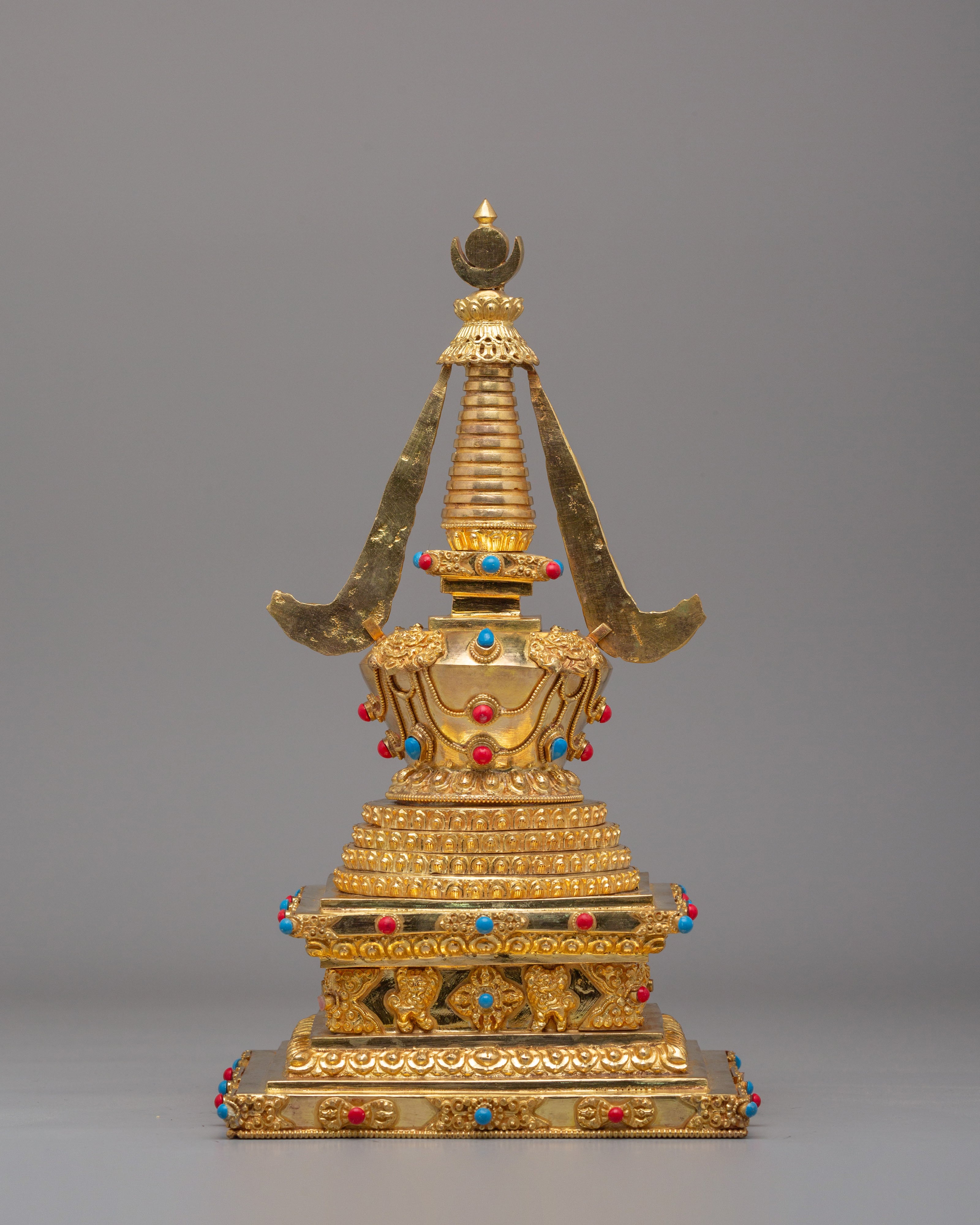 Gold Plated Altar Namgyalma Stupa | Handcrafted Tibetan Buddhist Stupa