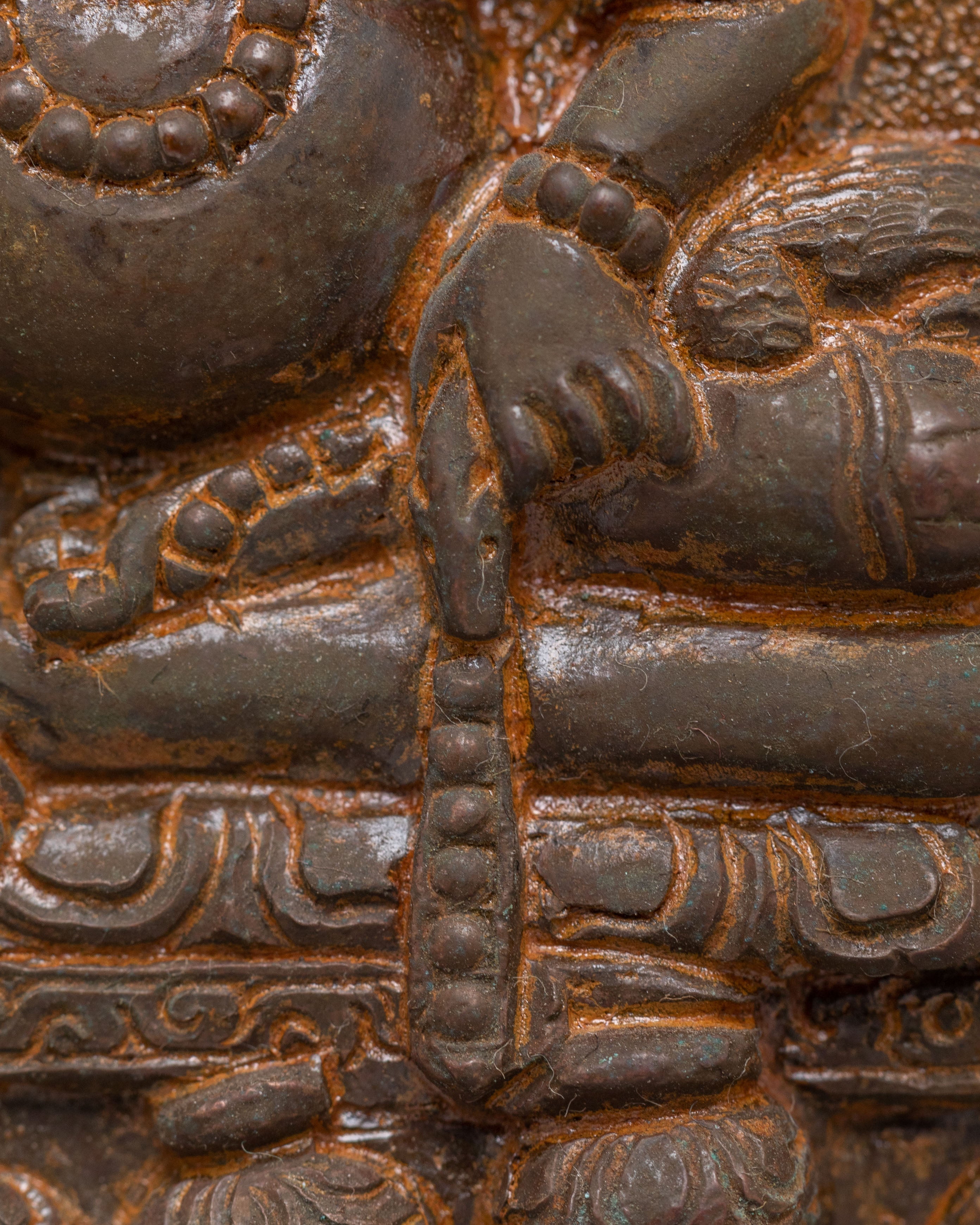 Sacred Dzambhala Buddhist Relief Sculpture | Tibetan Wealth Deity Artwork