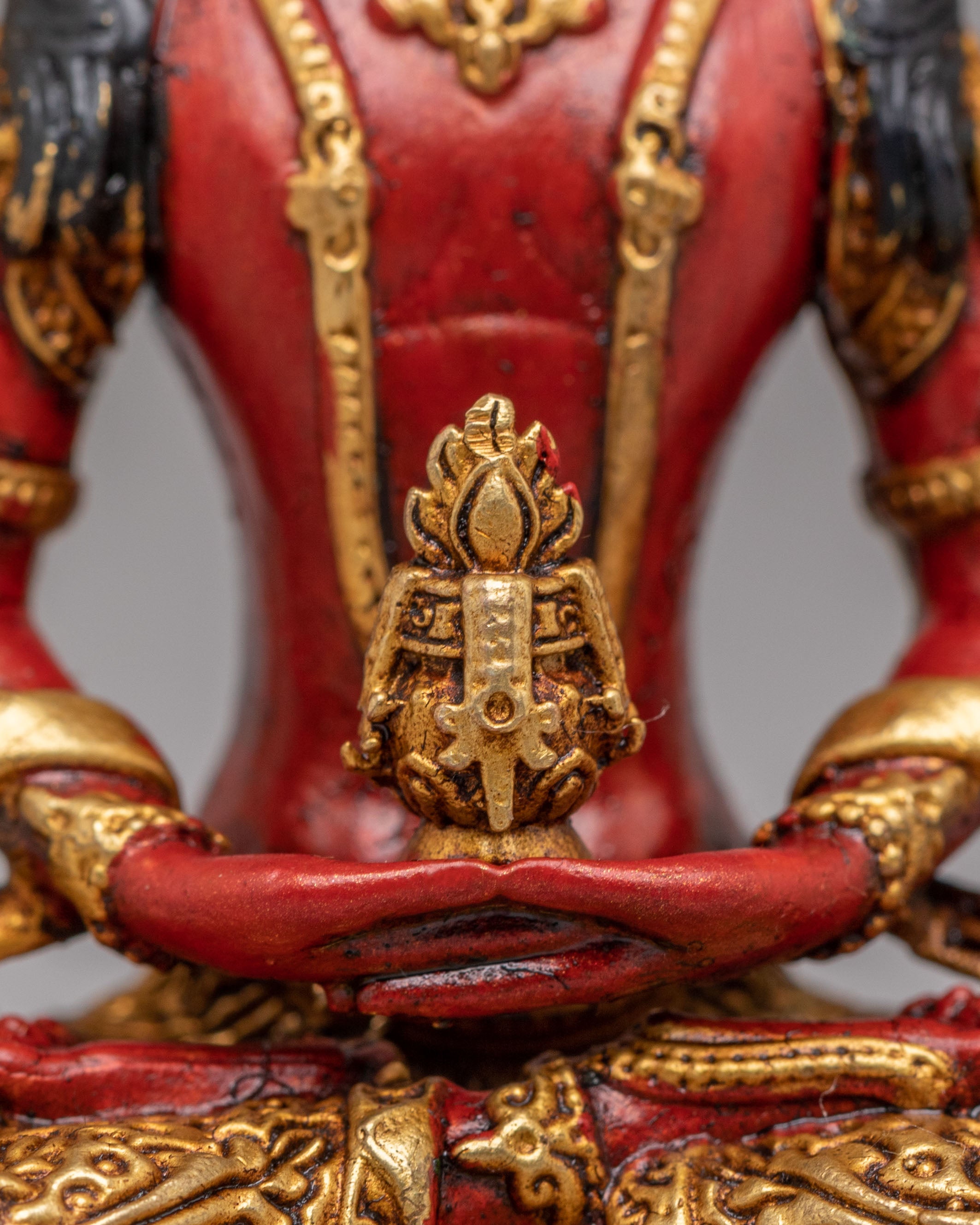 Buddhist Amitayus Longevity Deity Statue | 24K Gold Plated Buddhist Buddha