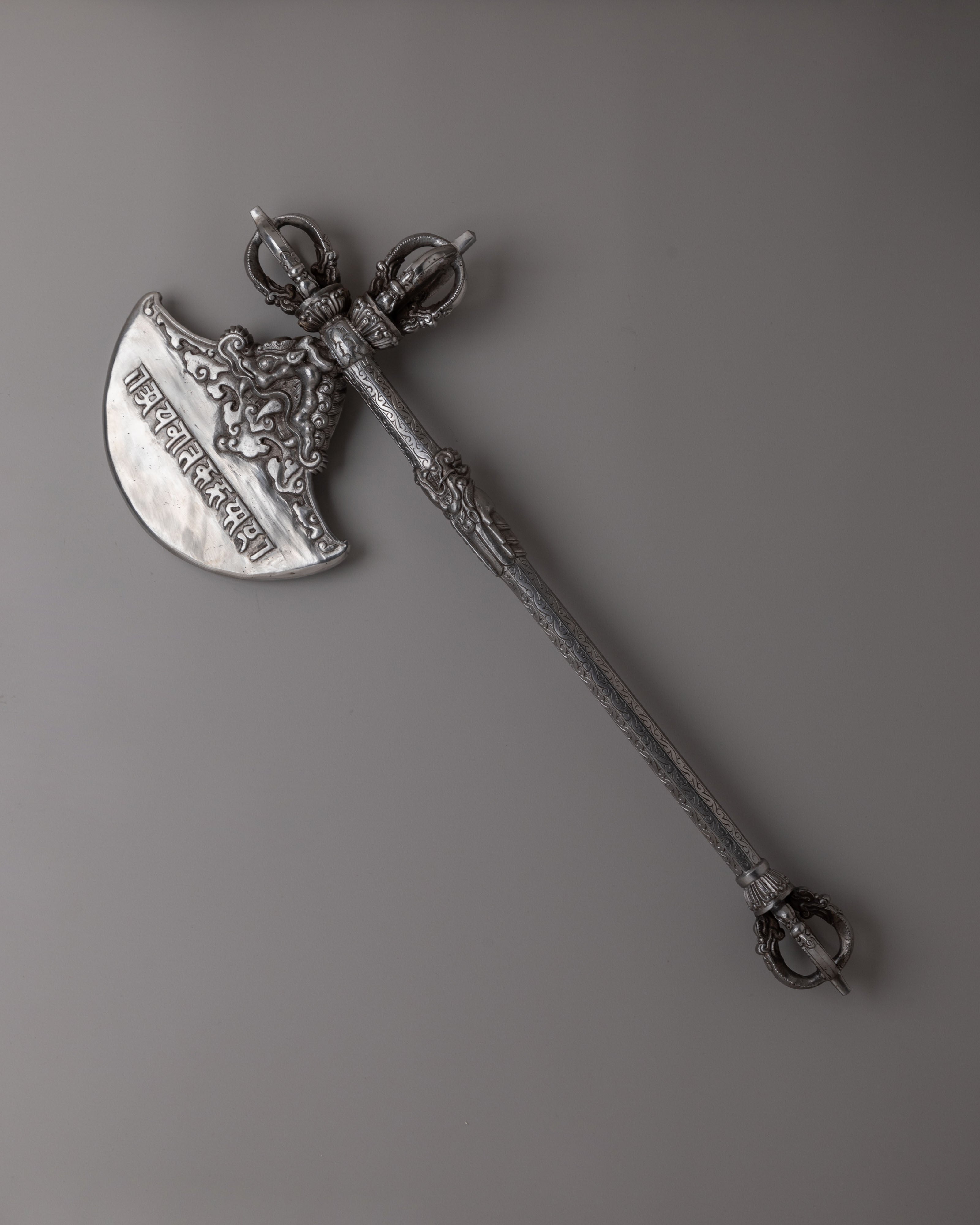 Himalayan Handcrafted Tibetan Axe | Sacred Iron Axe for Ritual Use