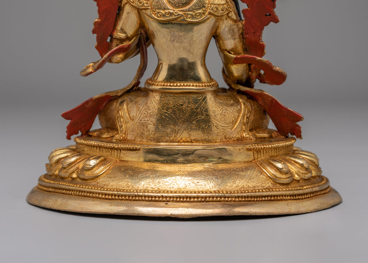 Seven-Eyed White Tara Deity Statue | Traditional Vajrayana Sacred Art
