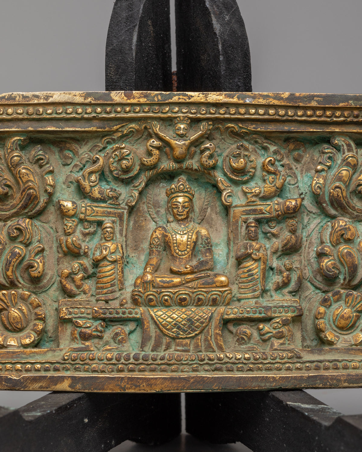 Tibetan Buddhist Door Hanging Buddha Set | Handcrafted Copper Buddha Panel