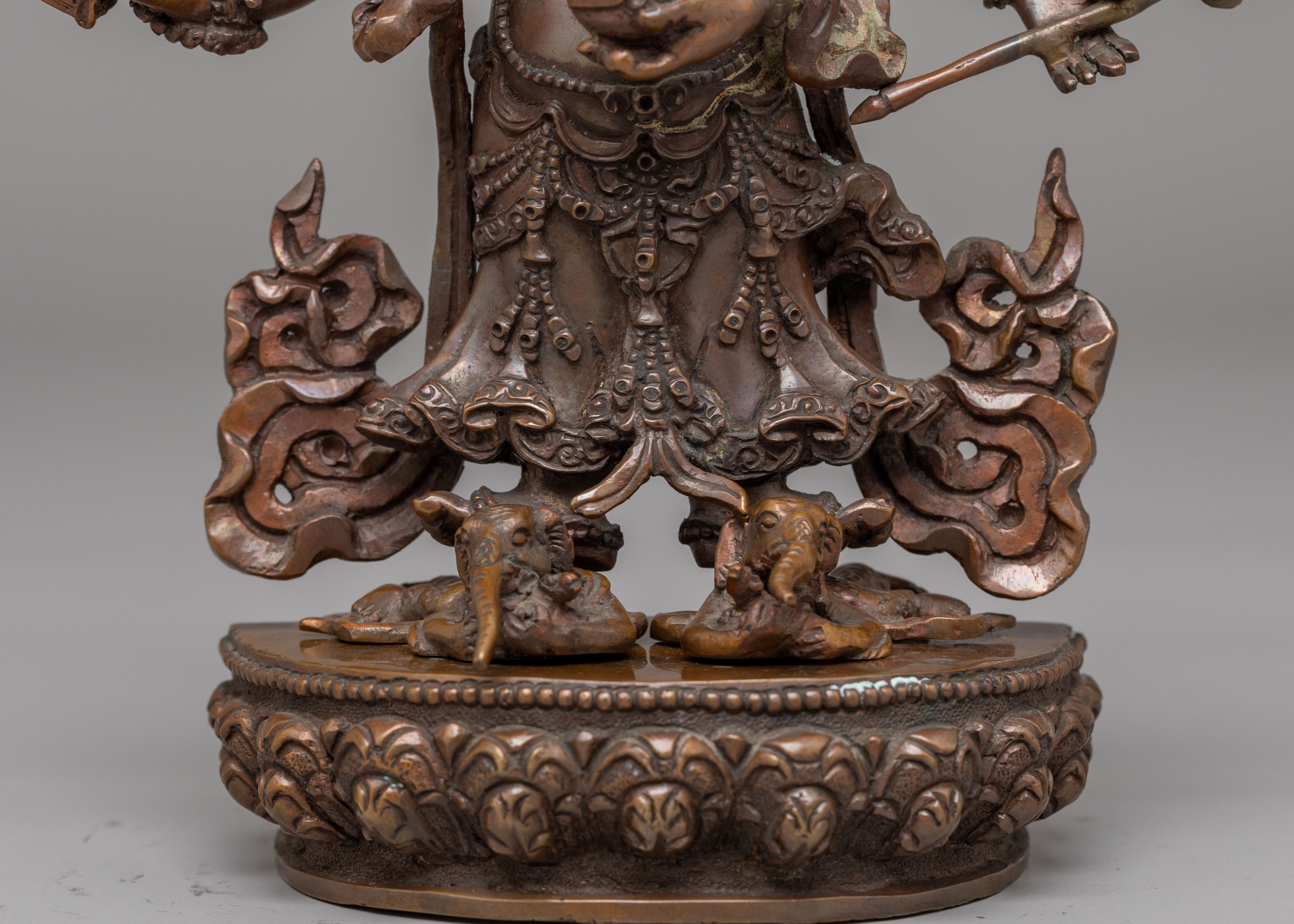 White Mahakala Protector Deity Statue | Symbol of Power and Protection