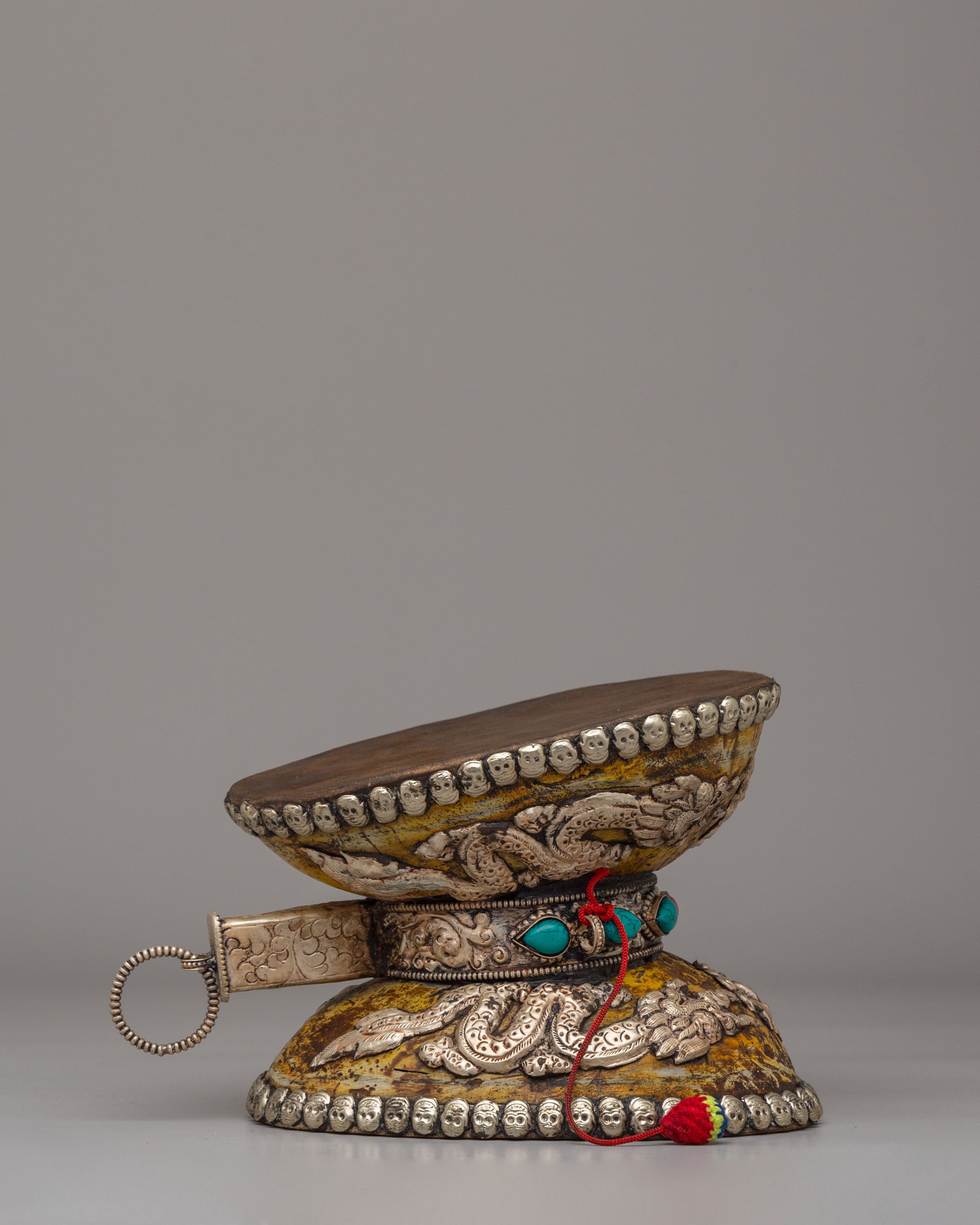Buddhist Ceremonial Damaru | Handcrafted Ritual Drum