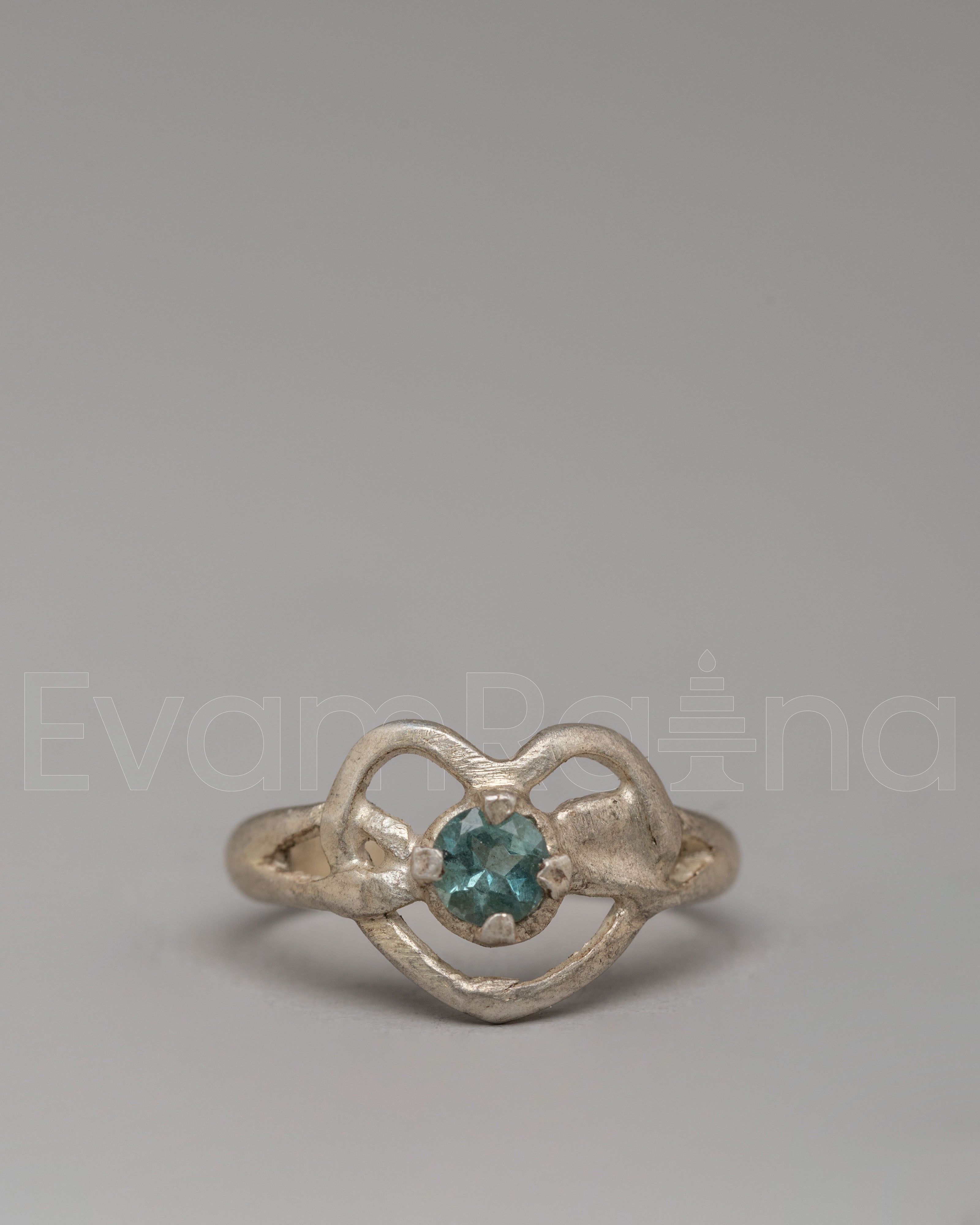 Natural Zircon Silver Ring 