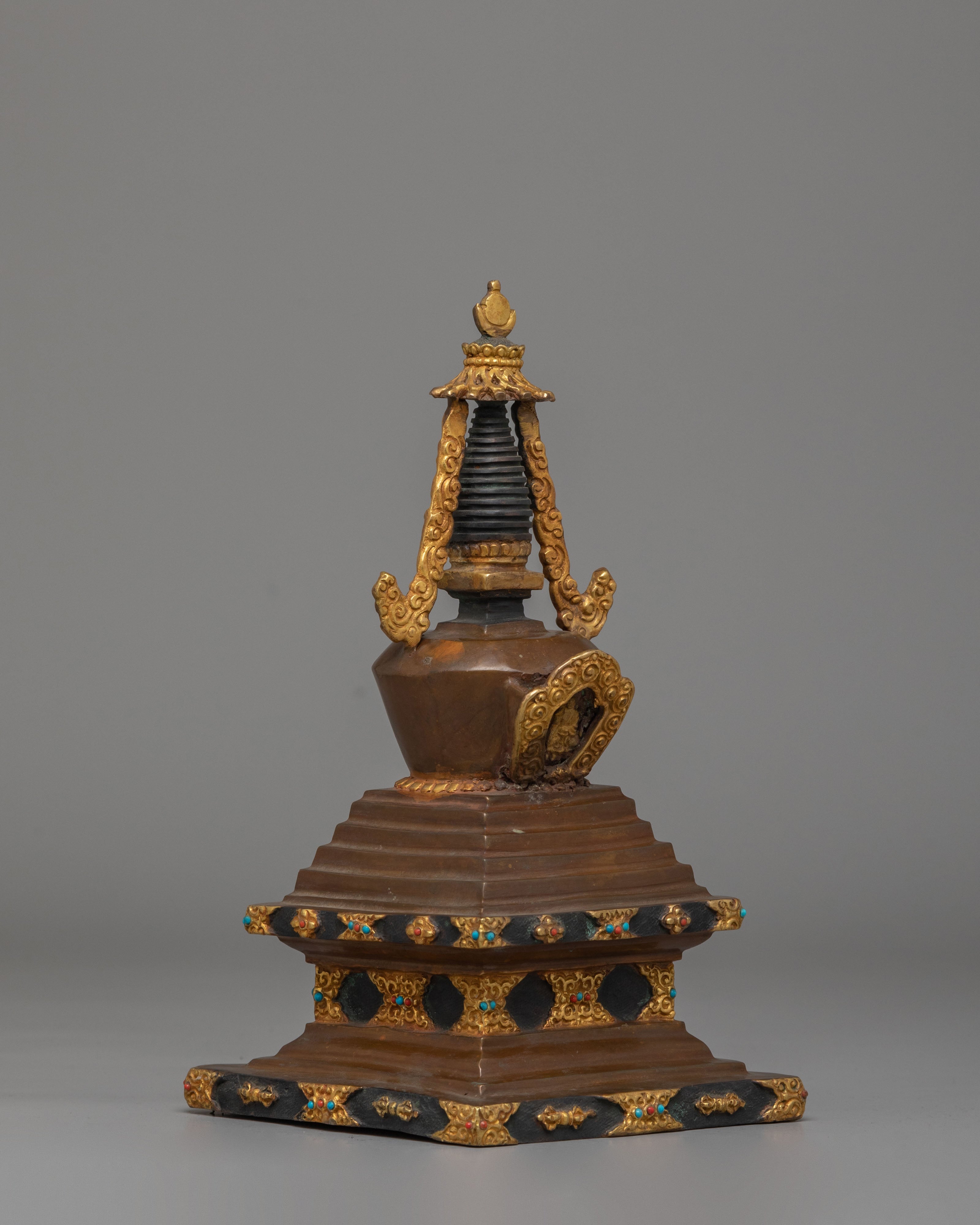 Eight Great Tibetan Stupa Set | Sacred Buddhist Shrine Decor