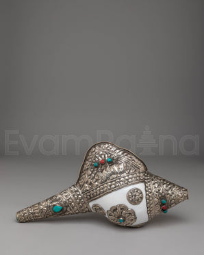 Buddhist Handcrafted Conch | Vajrayana Ritual Instrument