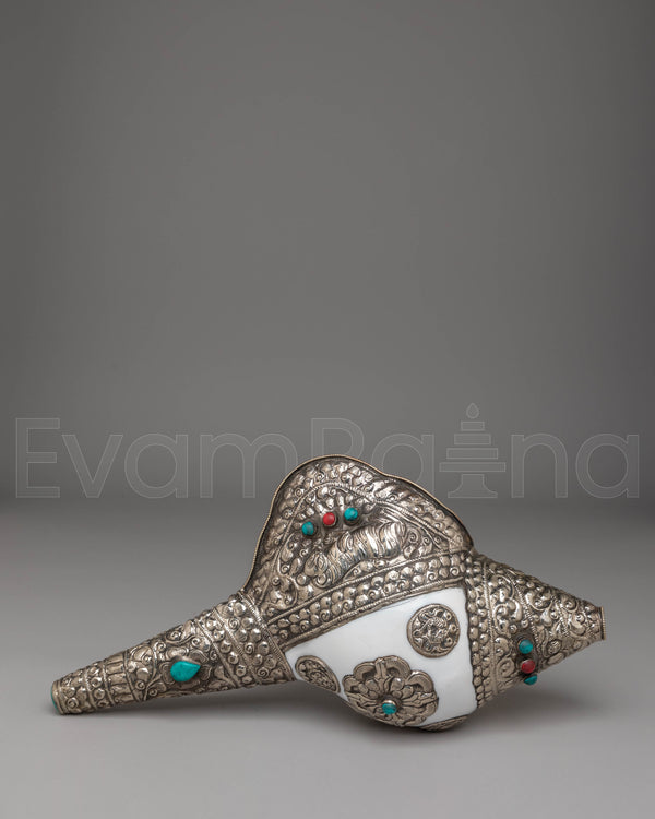 Buddhist Handcrafted Conch | Vajrayana Ritual Instrument
