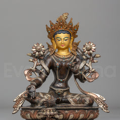 Handmade Ritual Green Tara Statue