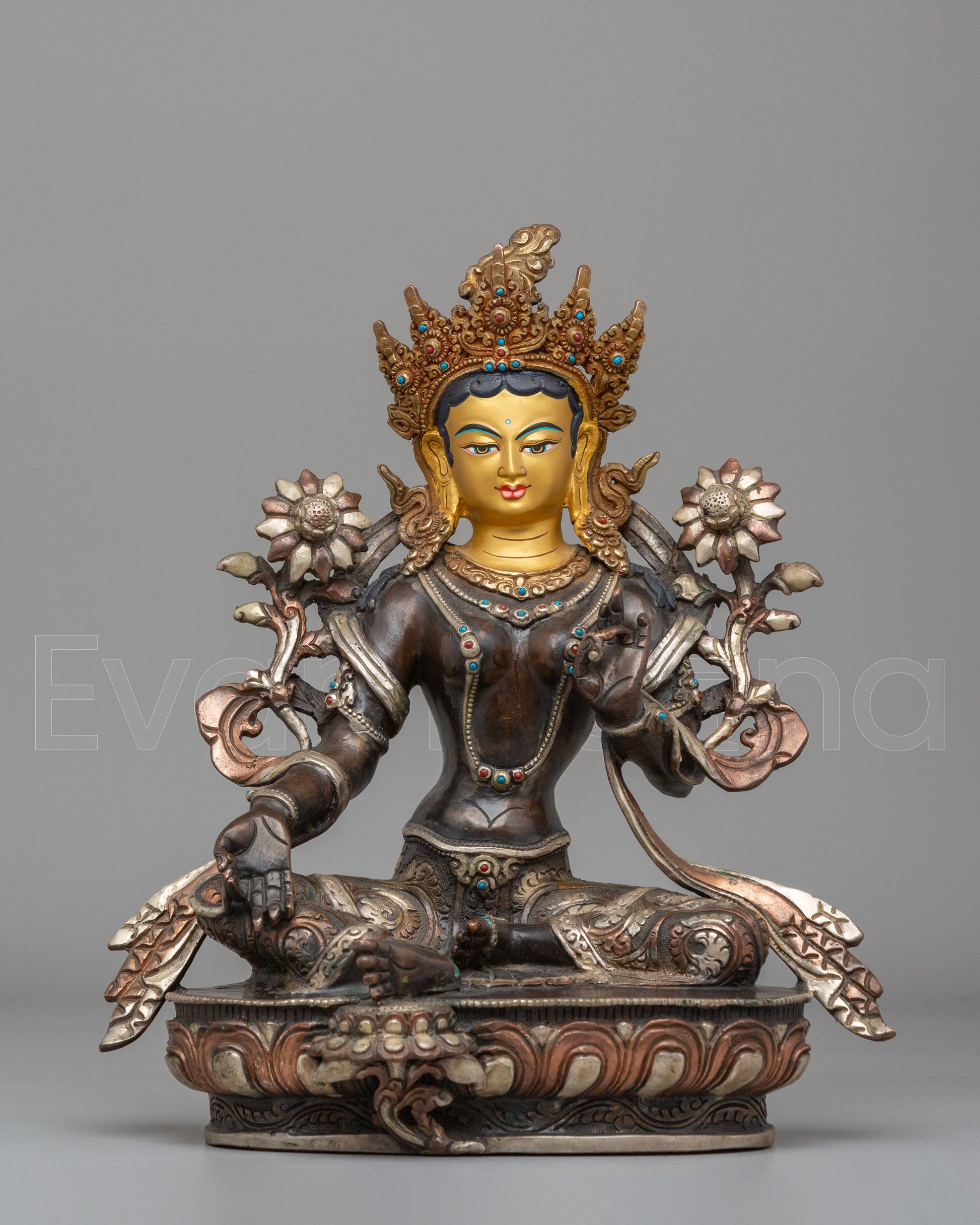 Handmade Ritual Green Tara Statue