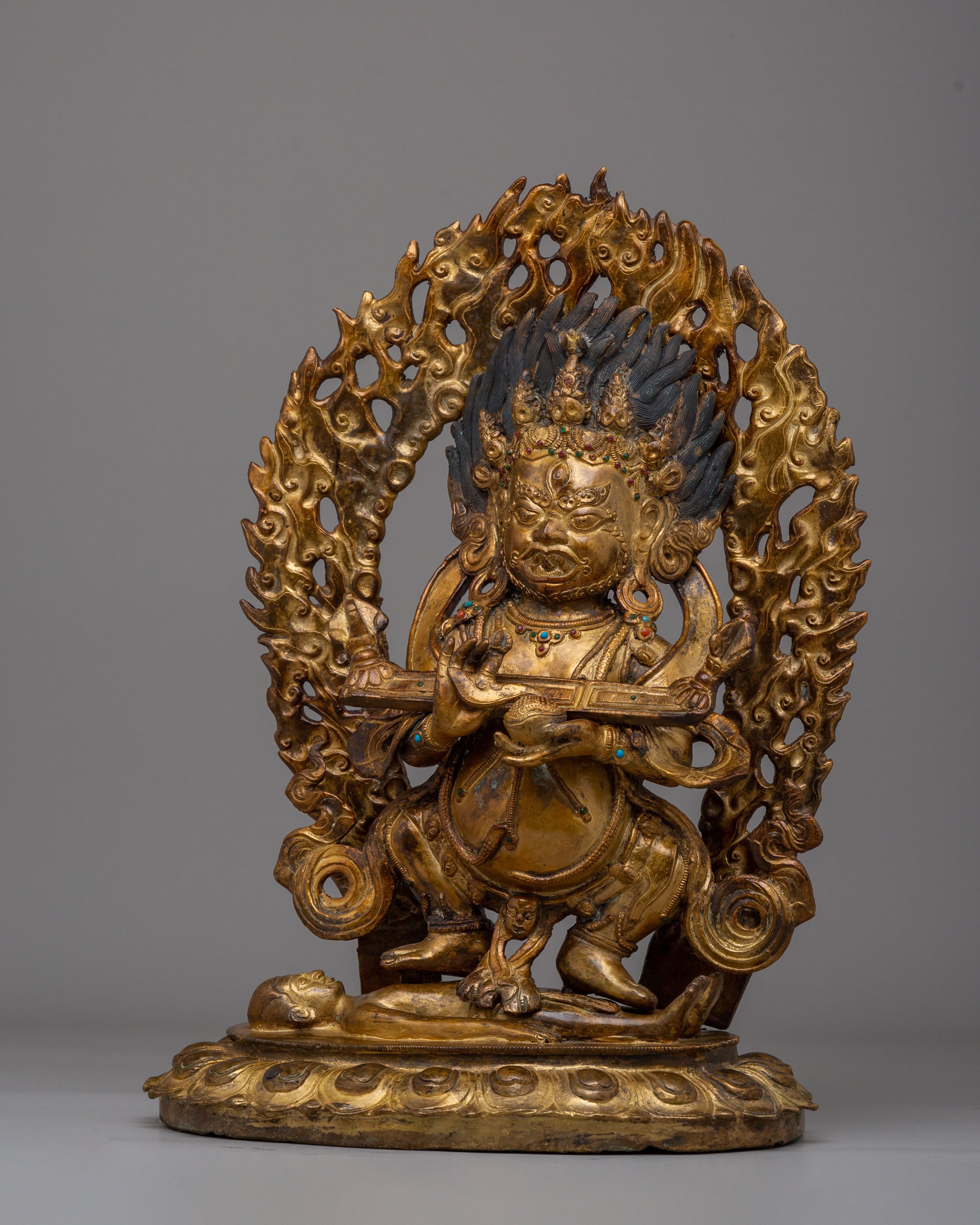 Shakya Mahakala Wrathful Protector Statue | Tibetan Buddhist Deity