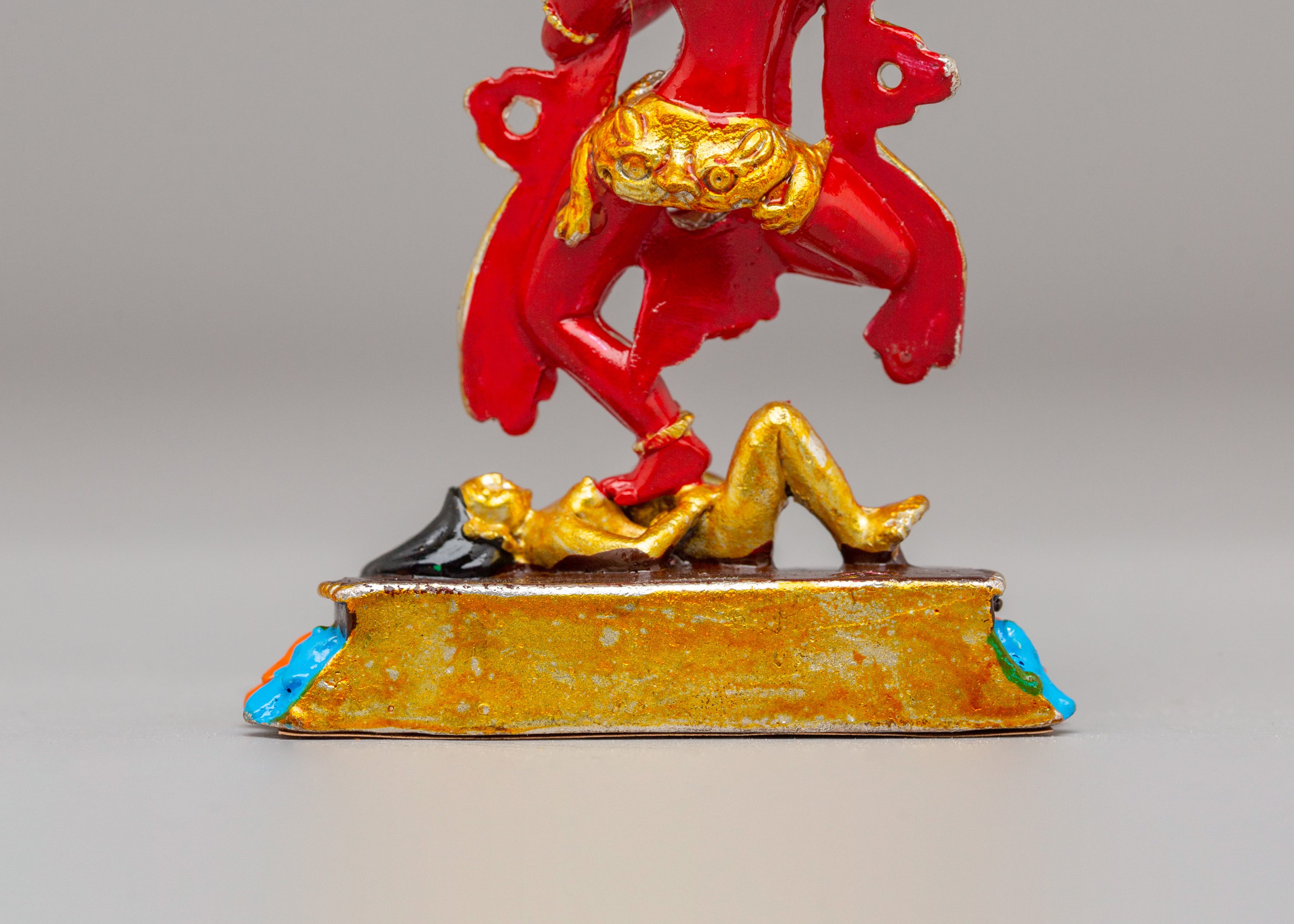 Simhamukha Lion-Faced Dakini Statue | Hand Painted Altar Decor for Protection