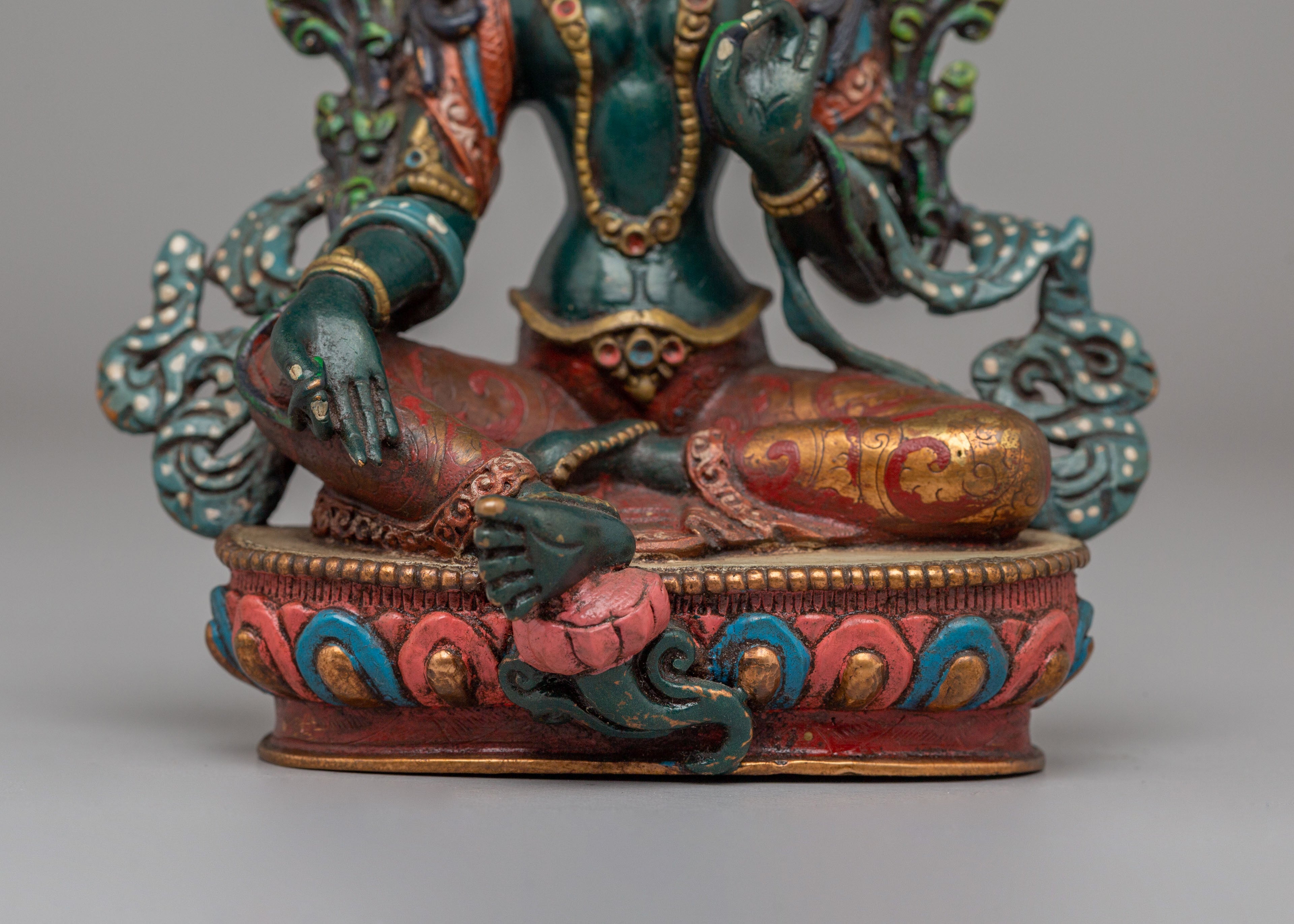 Green Tara Goddess Statue for Altar | Sacred Artwork for Meditation