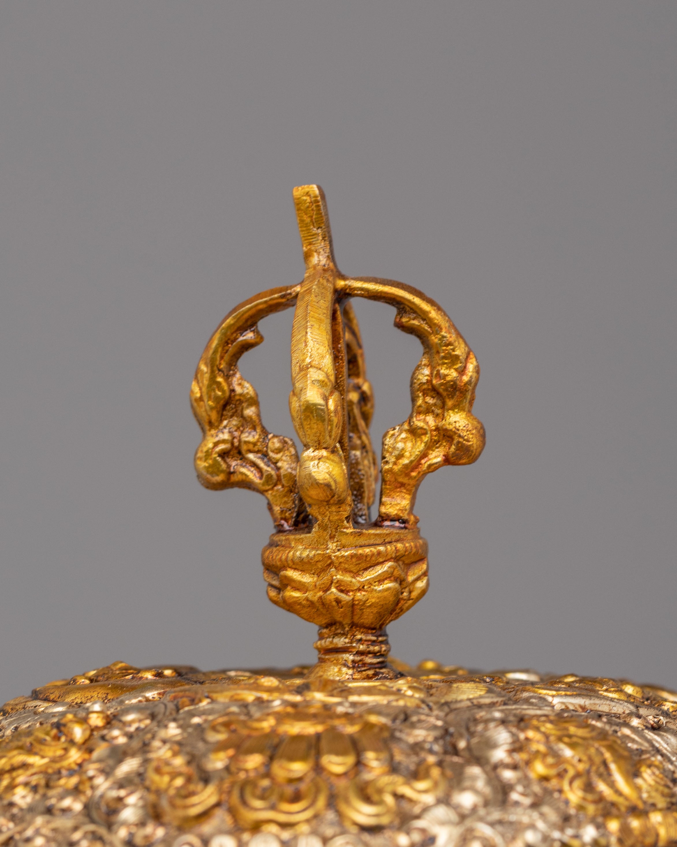 Spiritual Offering Kapala | Gold Plated Copper Tibetan Ritual Vessel