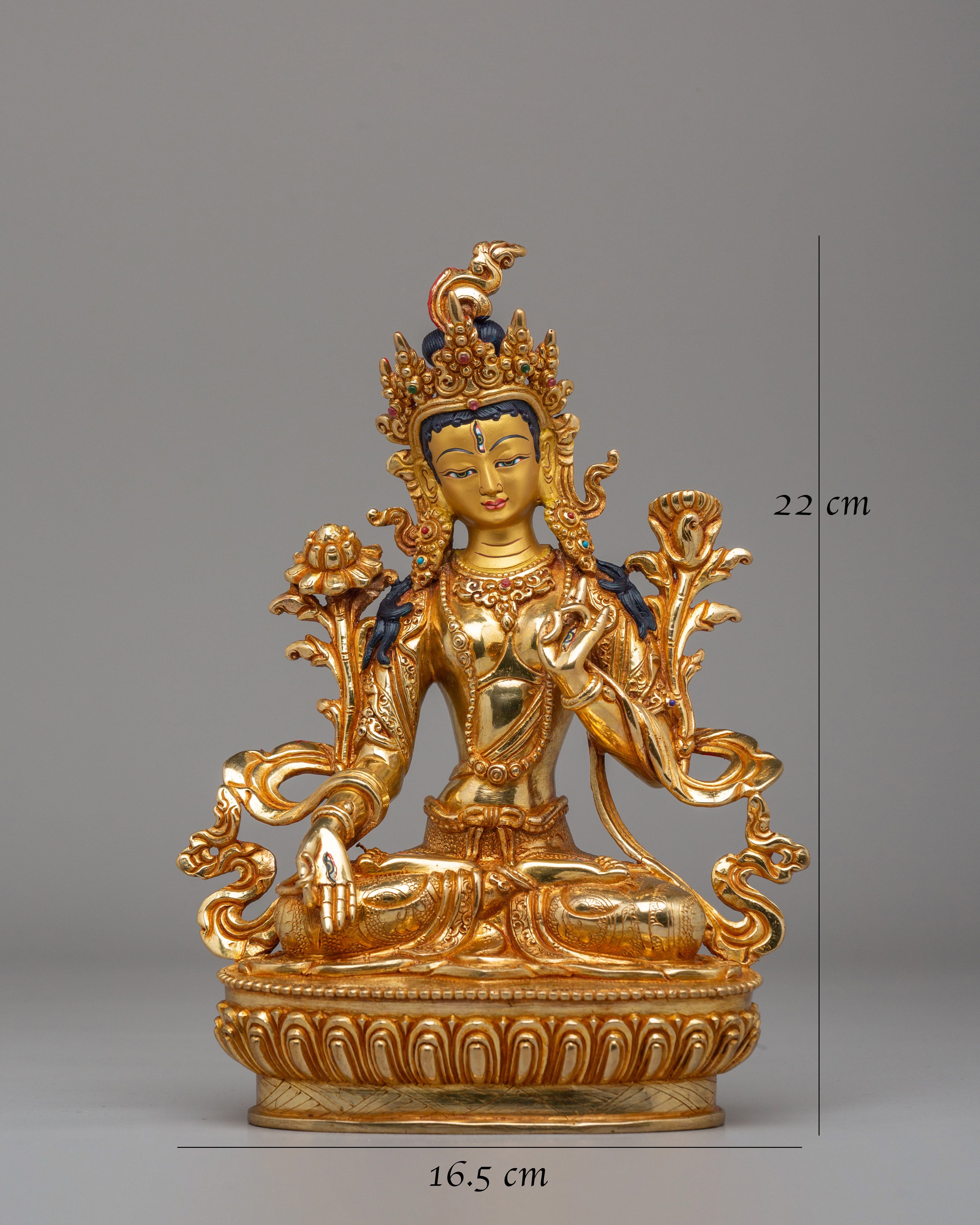 Traditional White Tara Statue | Handmade Tibetan Artwork