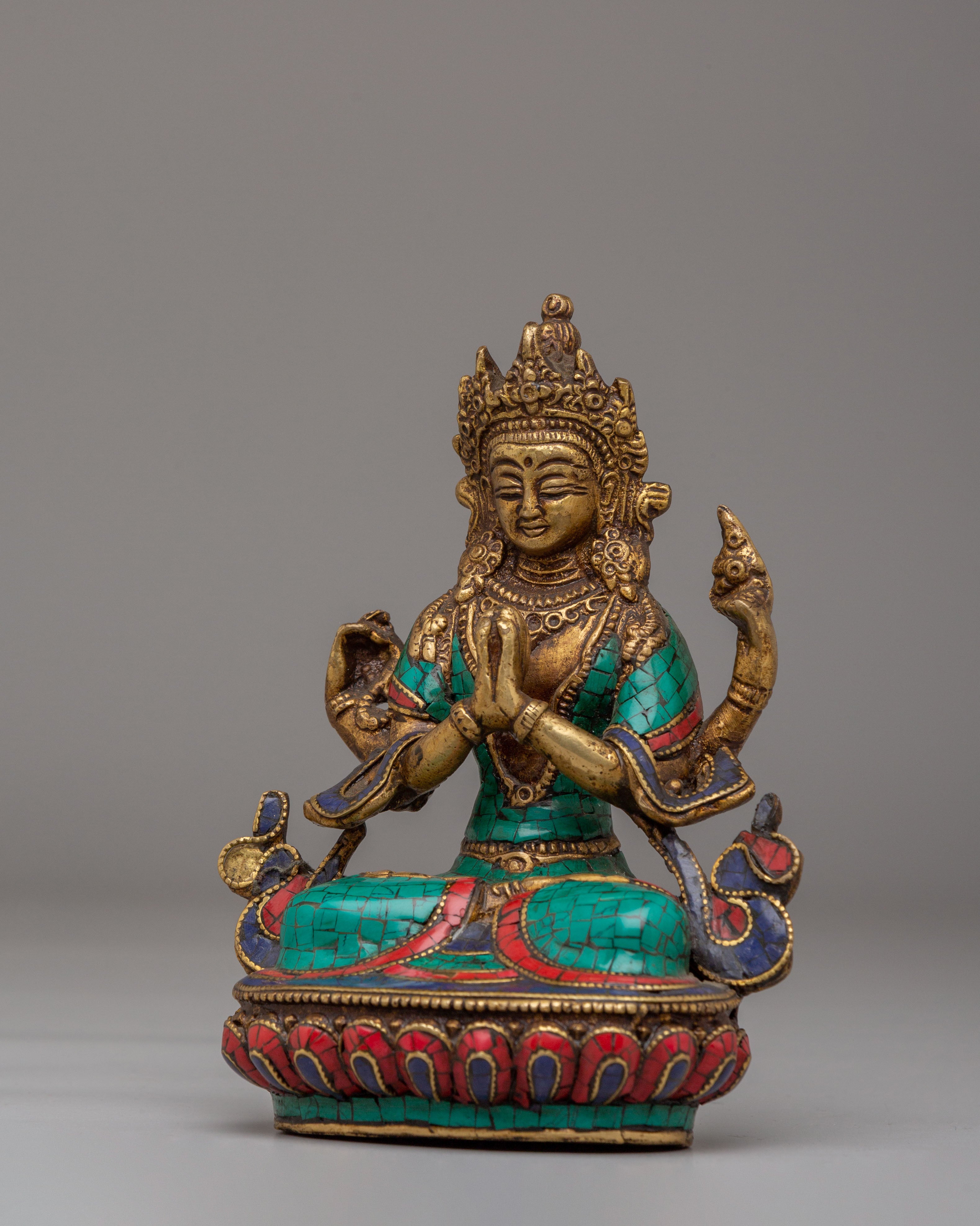 Handmade Chenrezig Bodhisattva Statue | Tibetan Avalokiteshvara Sculpture