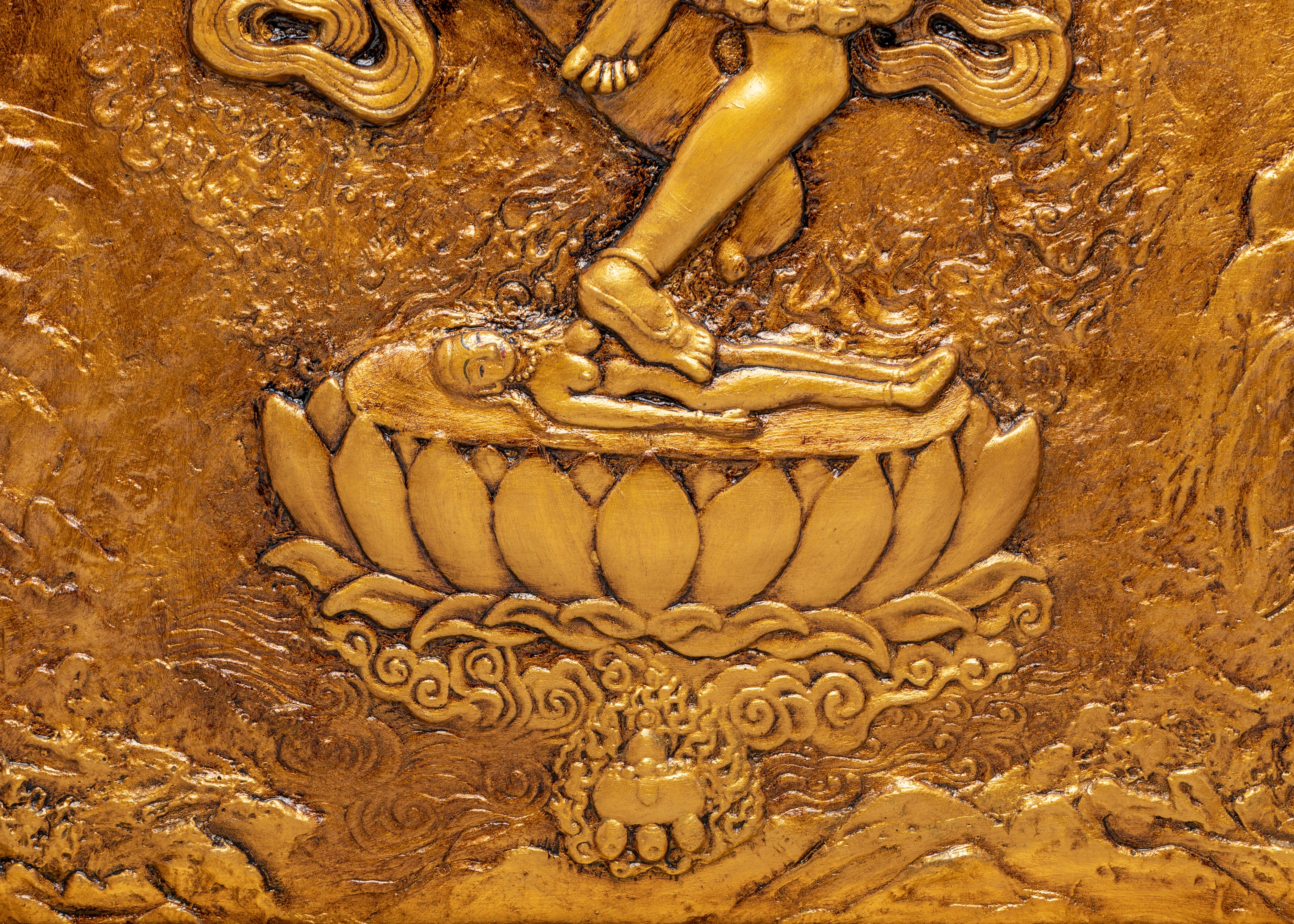 Handcrafted Kurukulla Wall Hanging | Buddhist Wooden Art