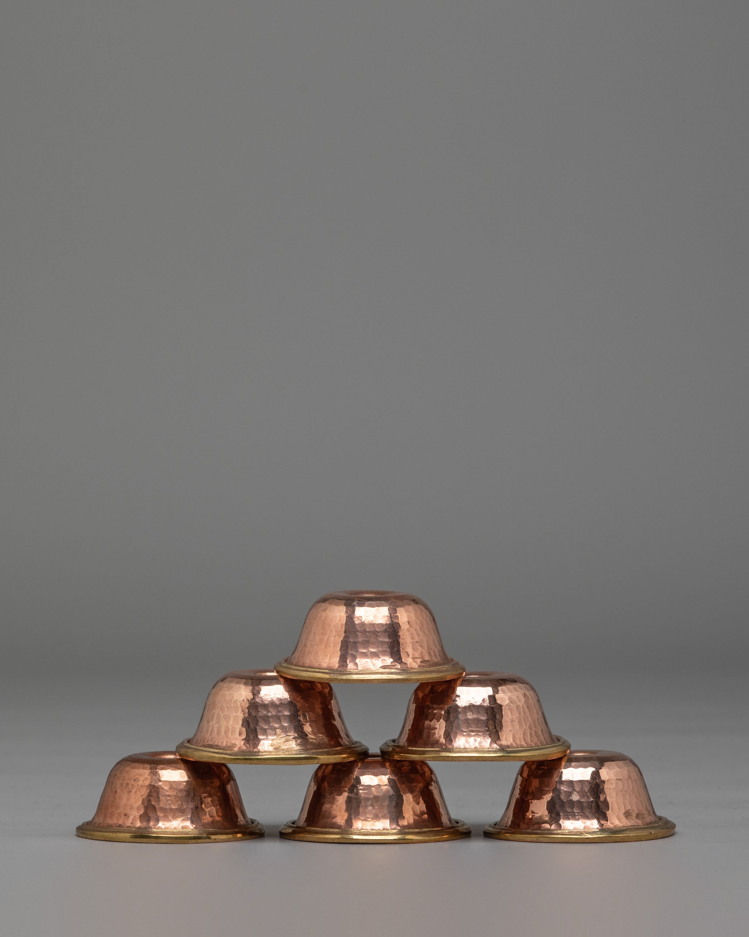 Ceremonial Seven Offering Bowl Set | Handcrafted Copper Altar Bowls