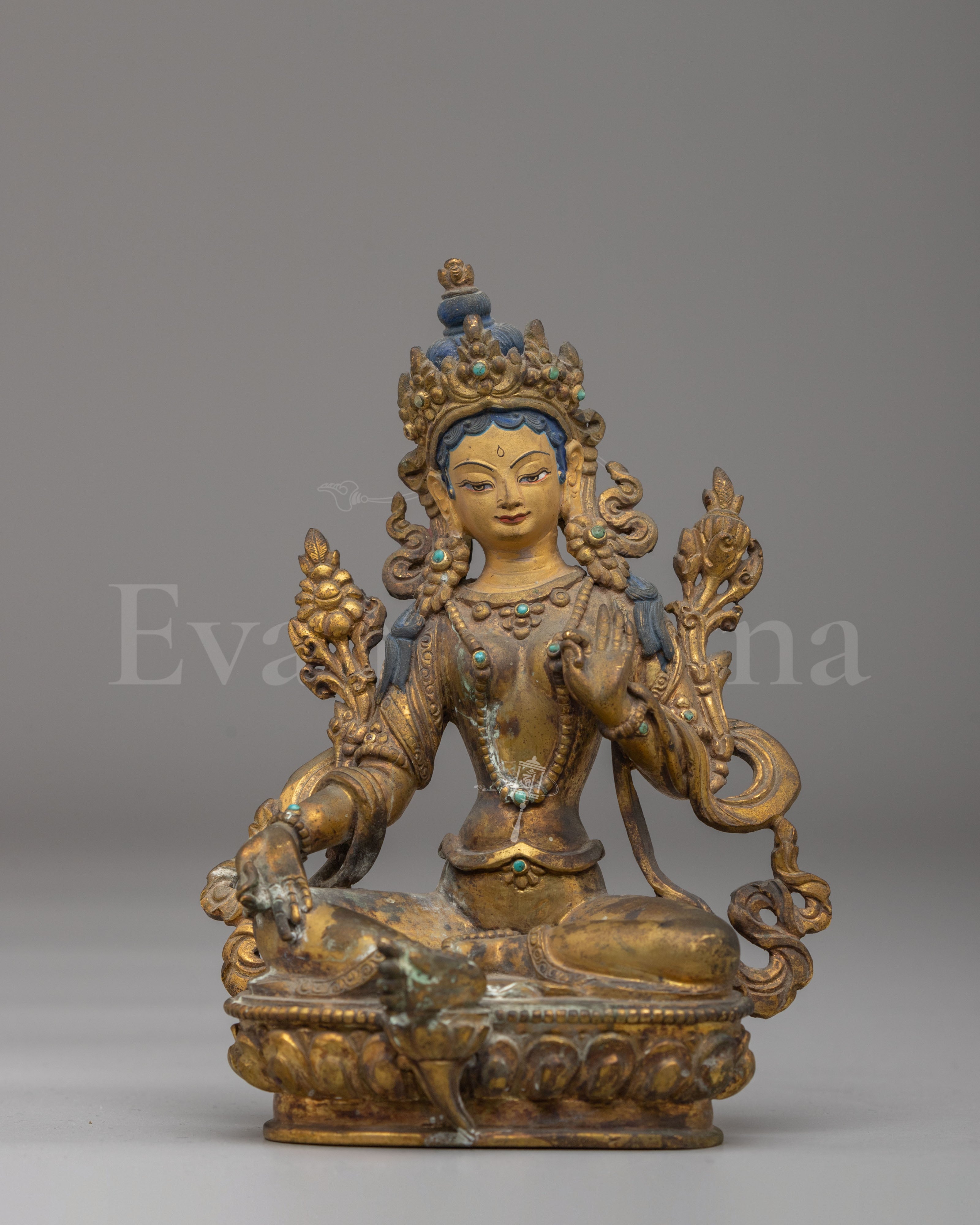 Himalayan Green Tara Altar Statue 