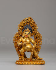 Black Dzambhala Protector Deity Statue