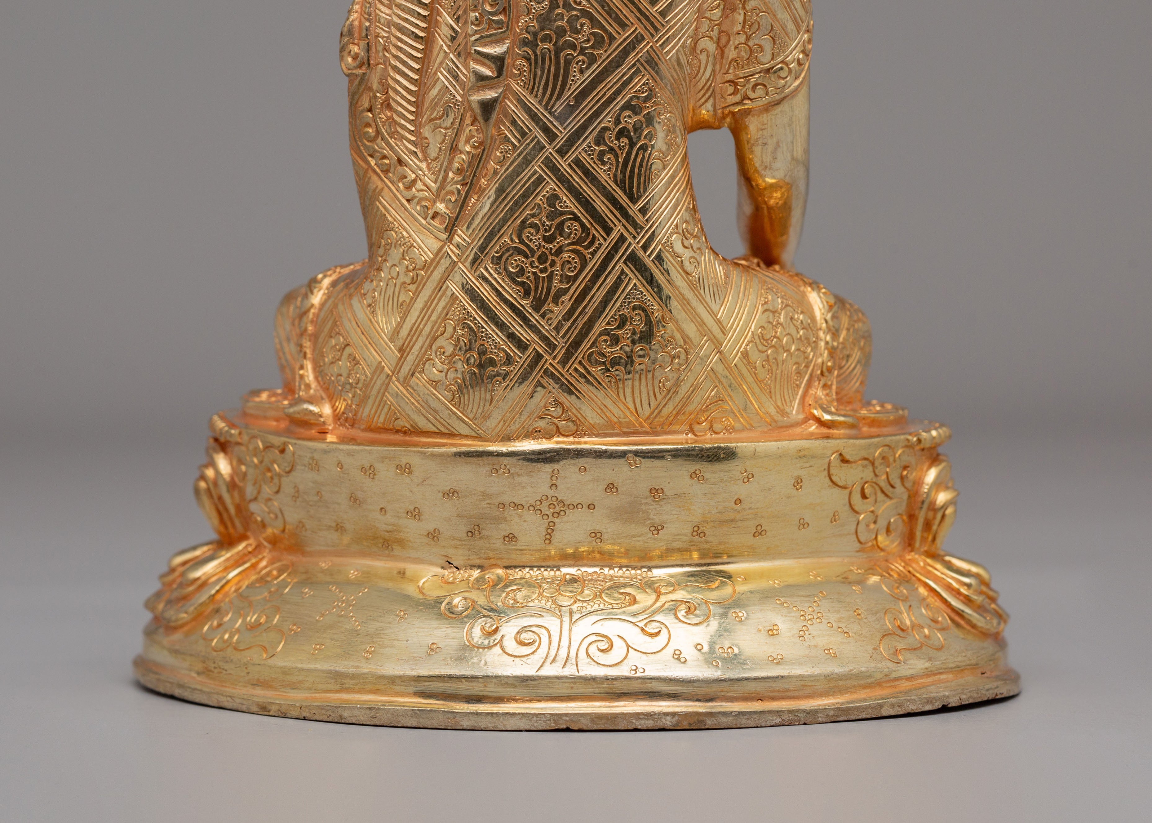Sage Shakyamuni Buddha Figurine | 24K Gold Plated Buddhist Sculpture