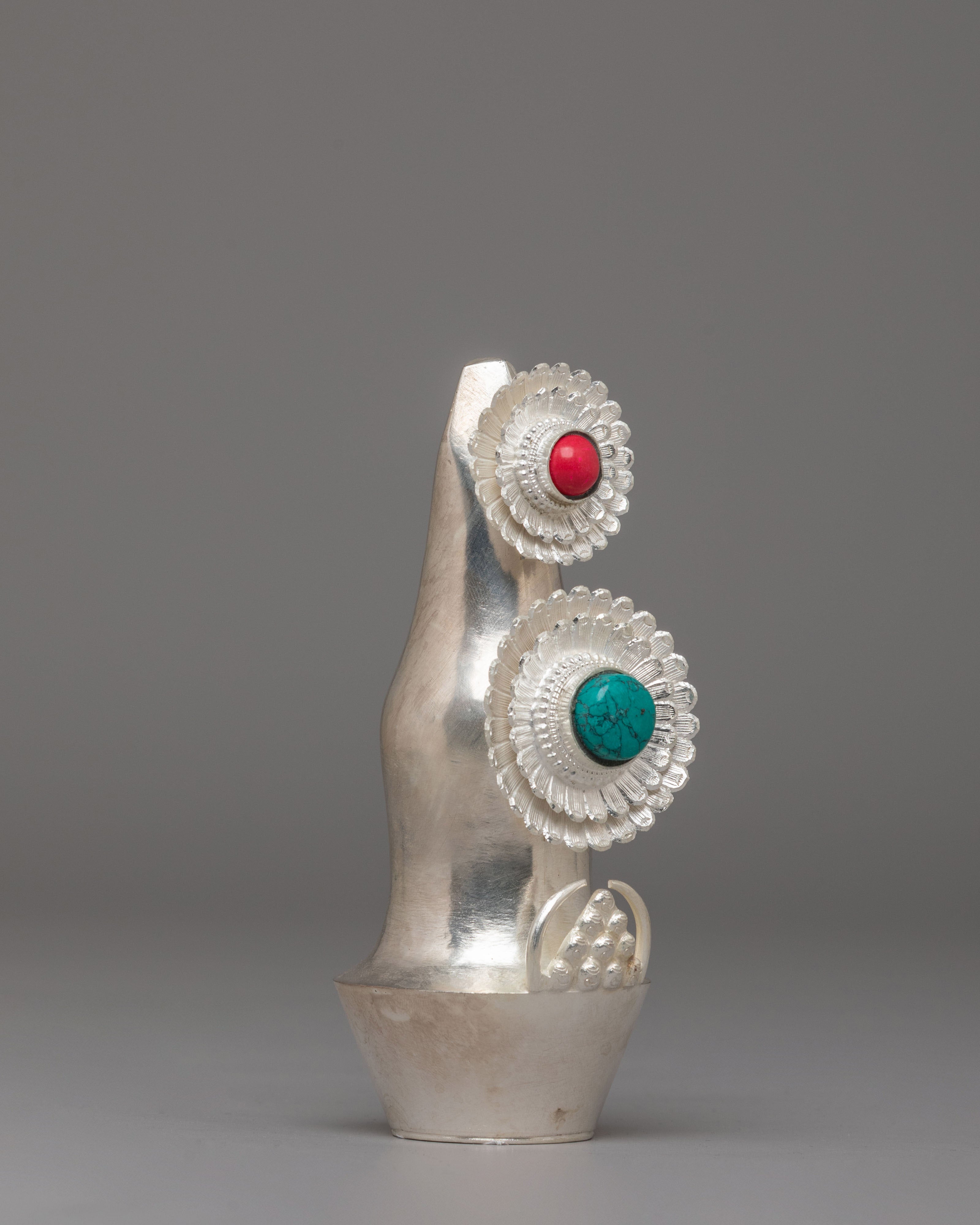Silver Tibetan Ritual Torma Set | Traditional Buddhist Offerings