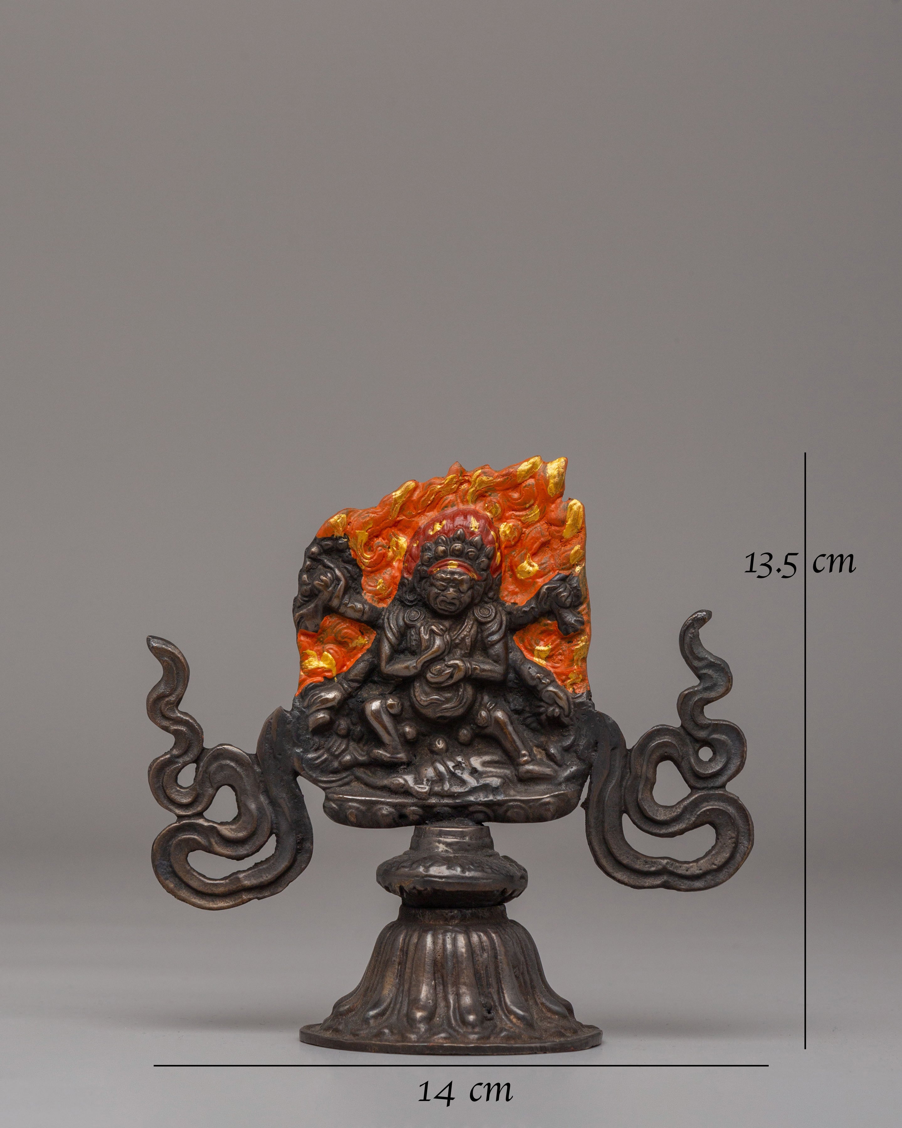 Six-Armed Mahakala Statue for Decor | Buddhist Protector Deity Artwork