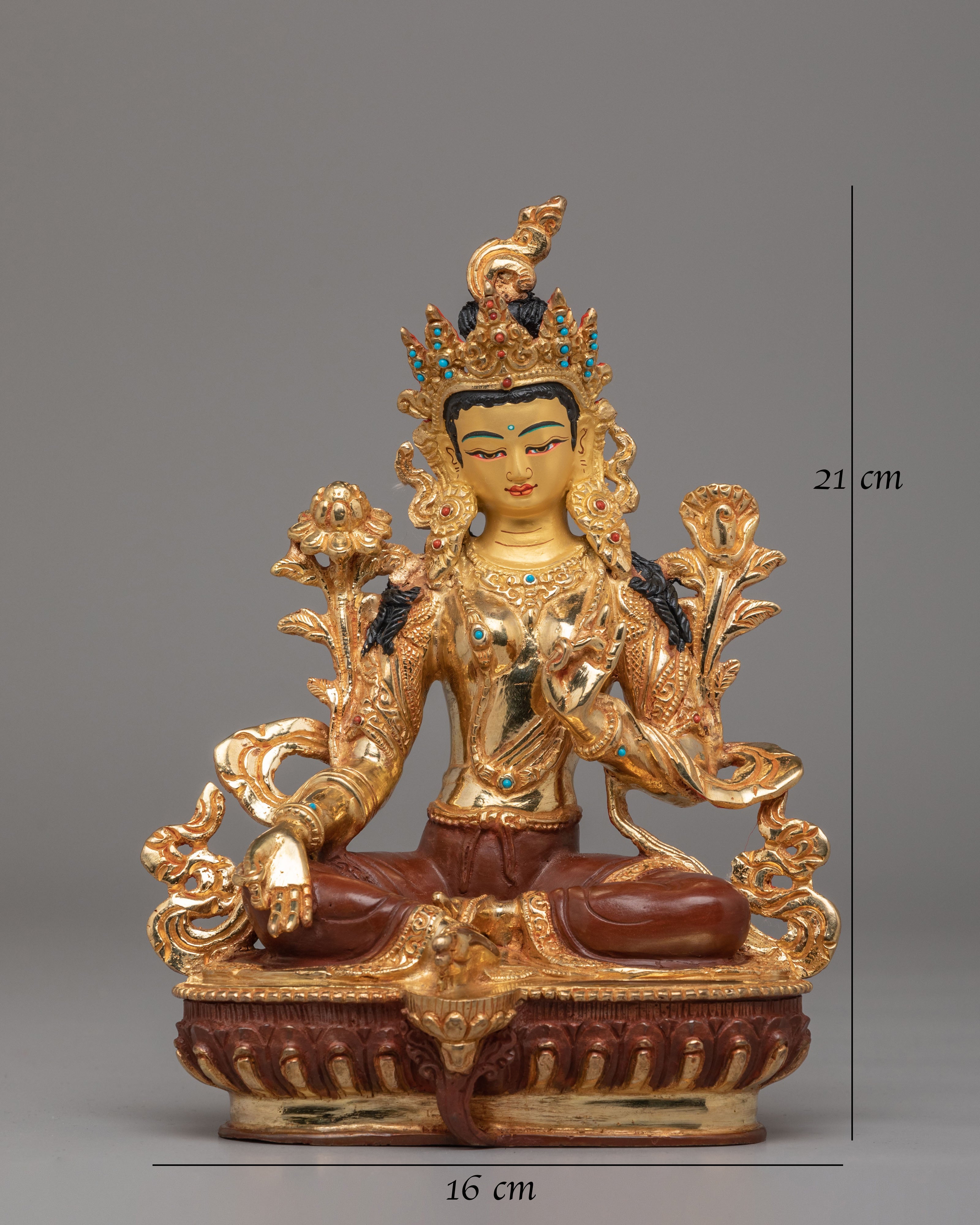 Handmade Spiritual Shyama Tara Statue | Green Tara Figurine for Meditation