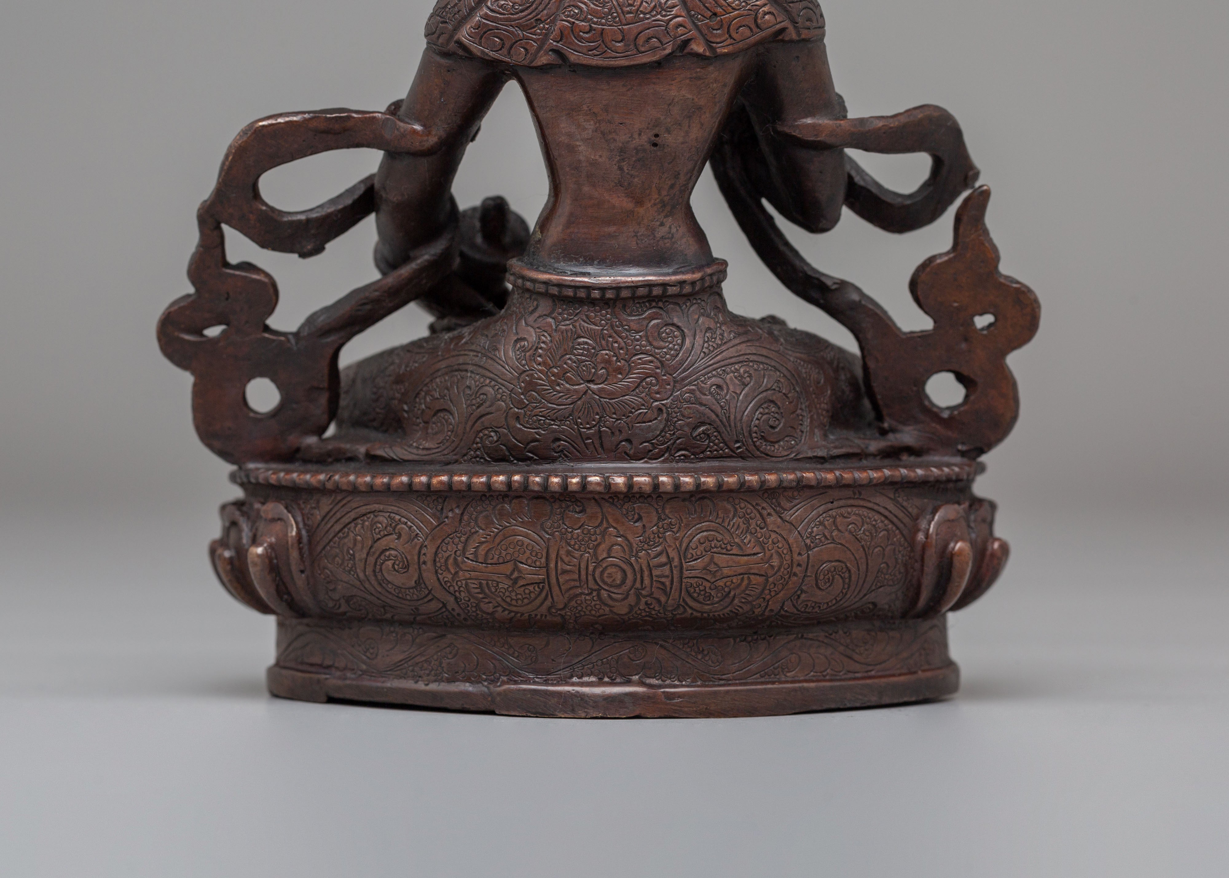 Himalayan Vajrasattva Spiritual Statue | Handcrafted Oxidized Copper Artwork