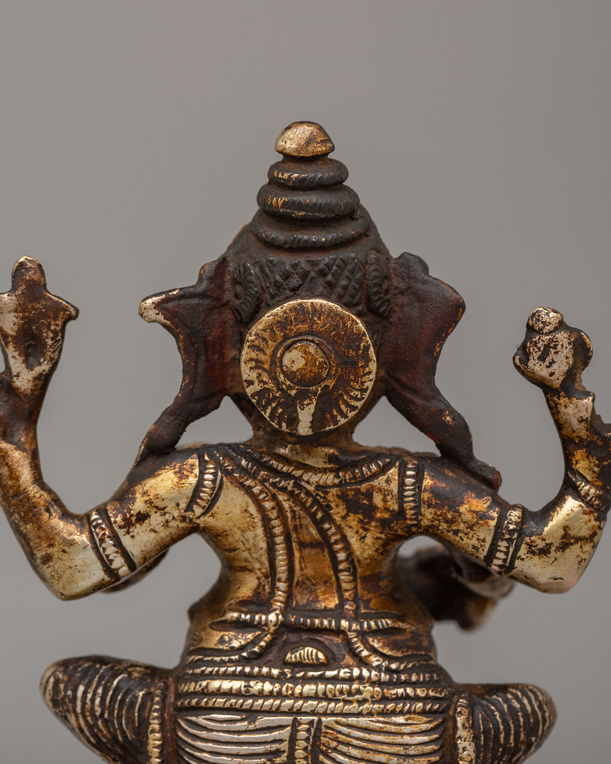 Ganesha Prosperity Statue | Antique Finishing, 24K Gold Plating, and Silver Plating