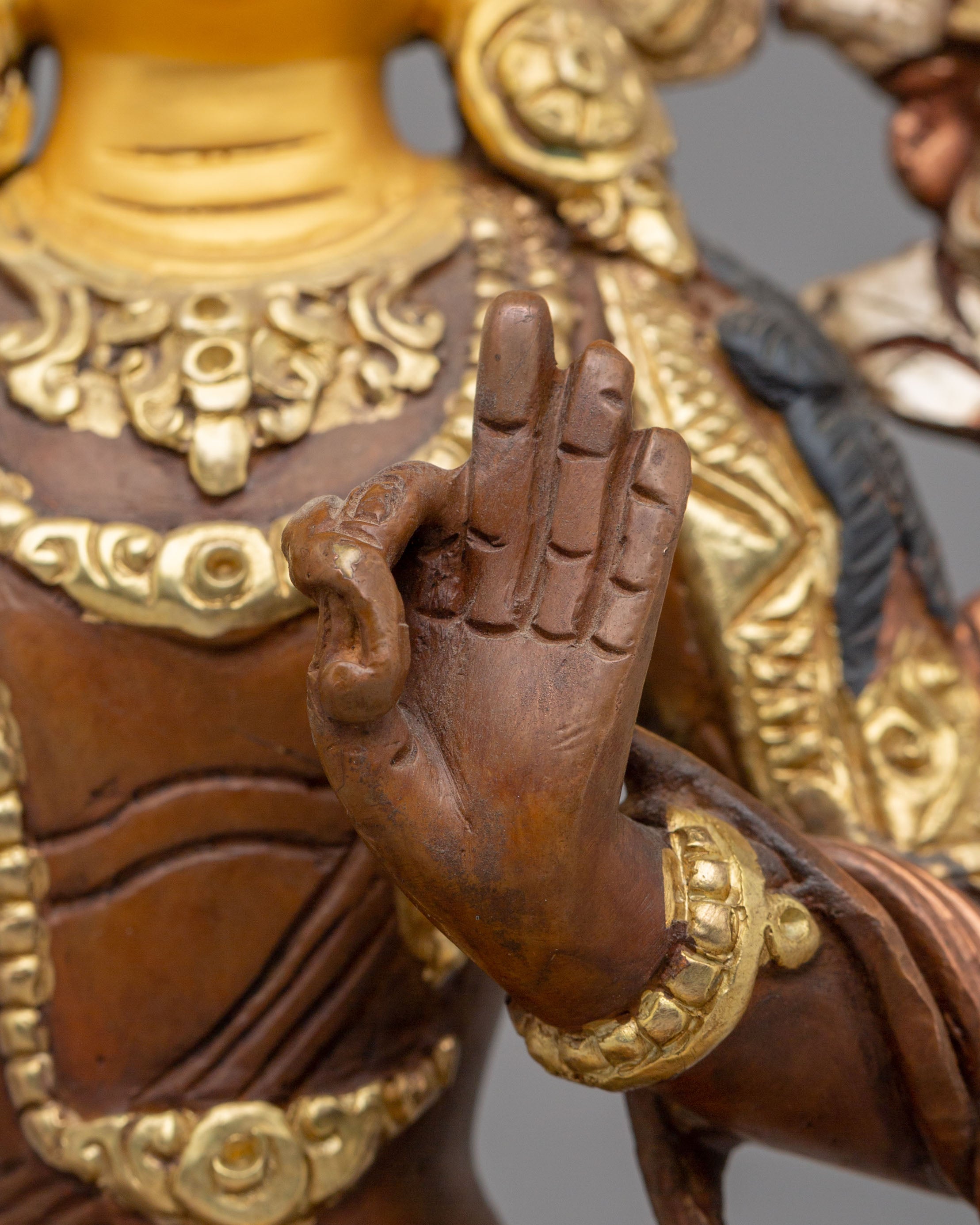 Handcrafted Tibetan Manjushri Copper Statue | Wisdom Deity Statue