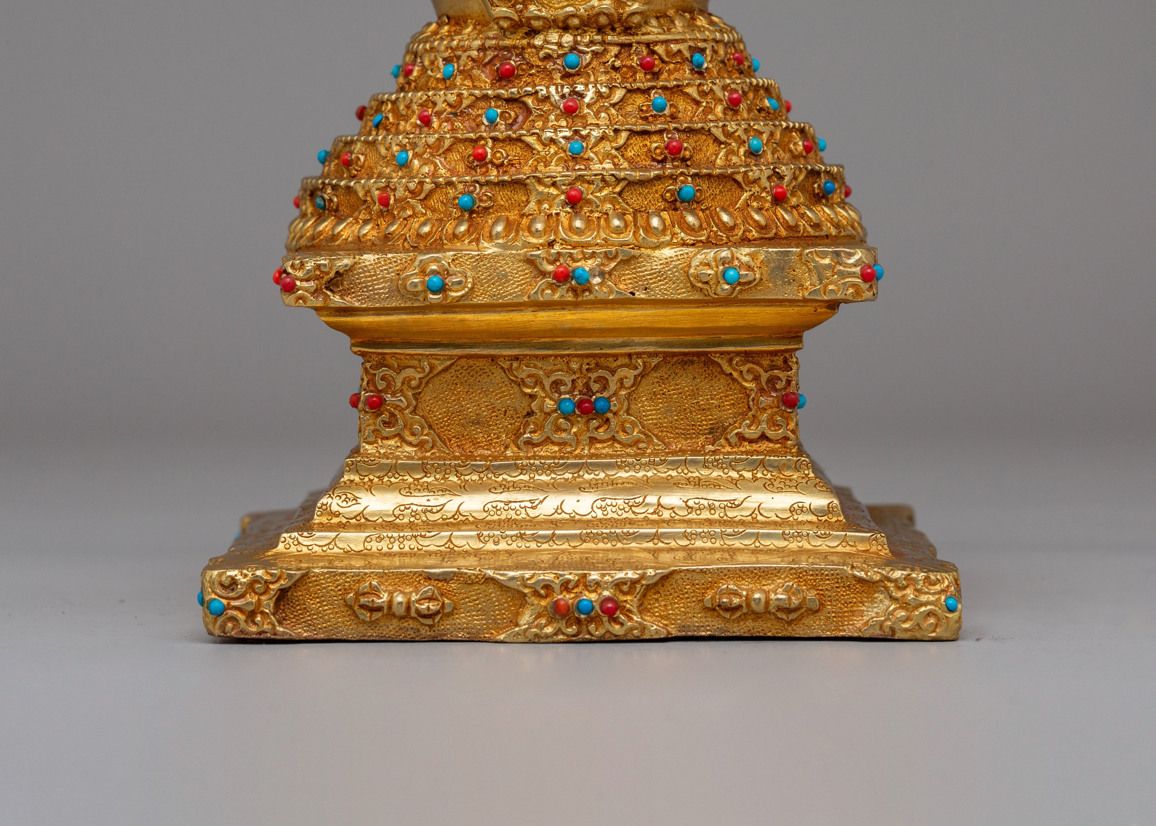 Handmade Lotus Blossom Stupa | Sacred Meditation Sculpture