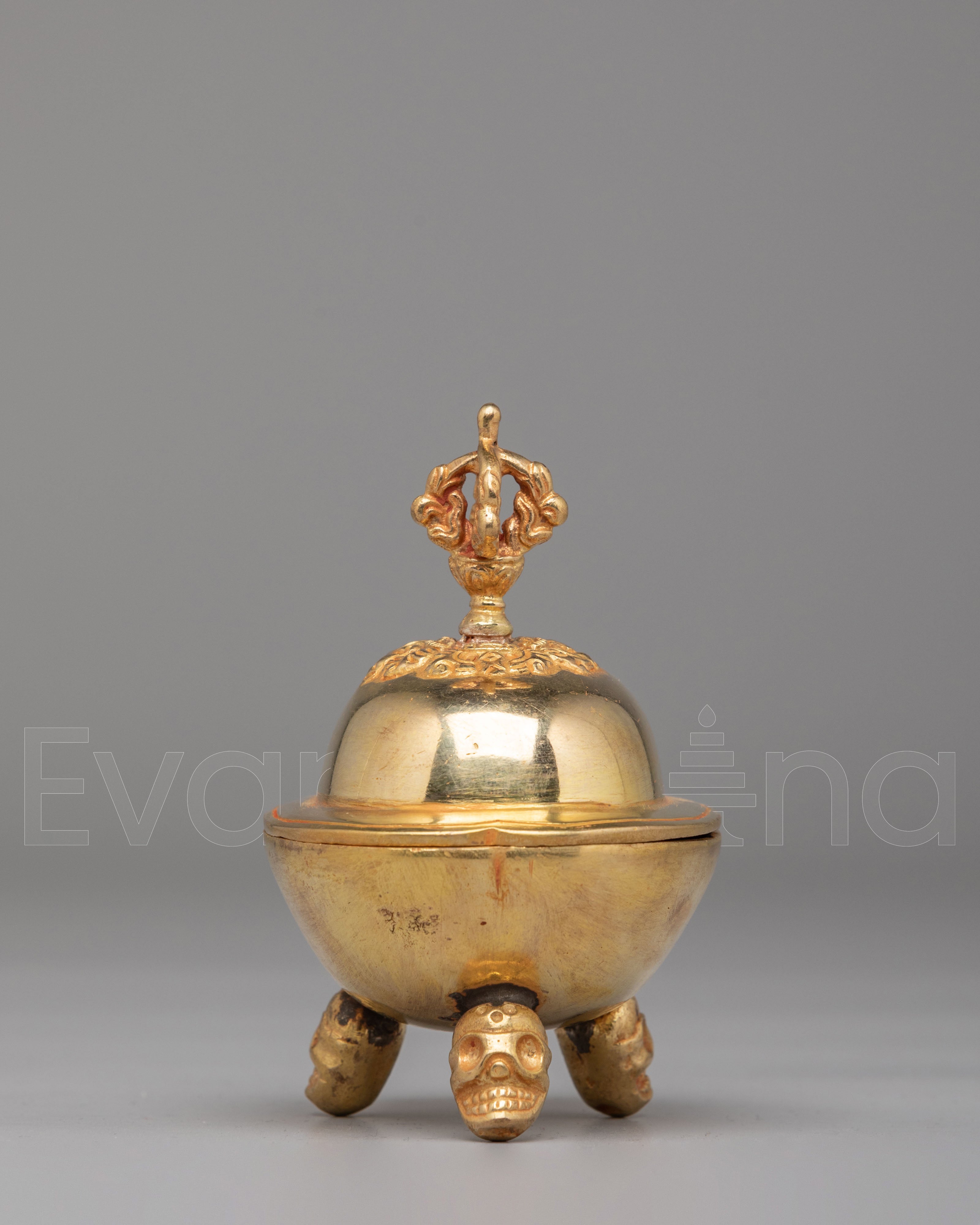 Tibetan Skull Kapala Offering Bowl