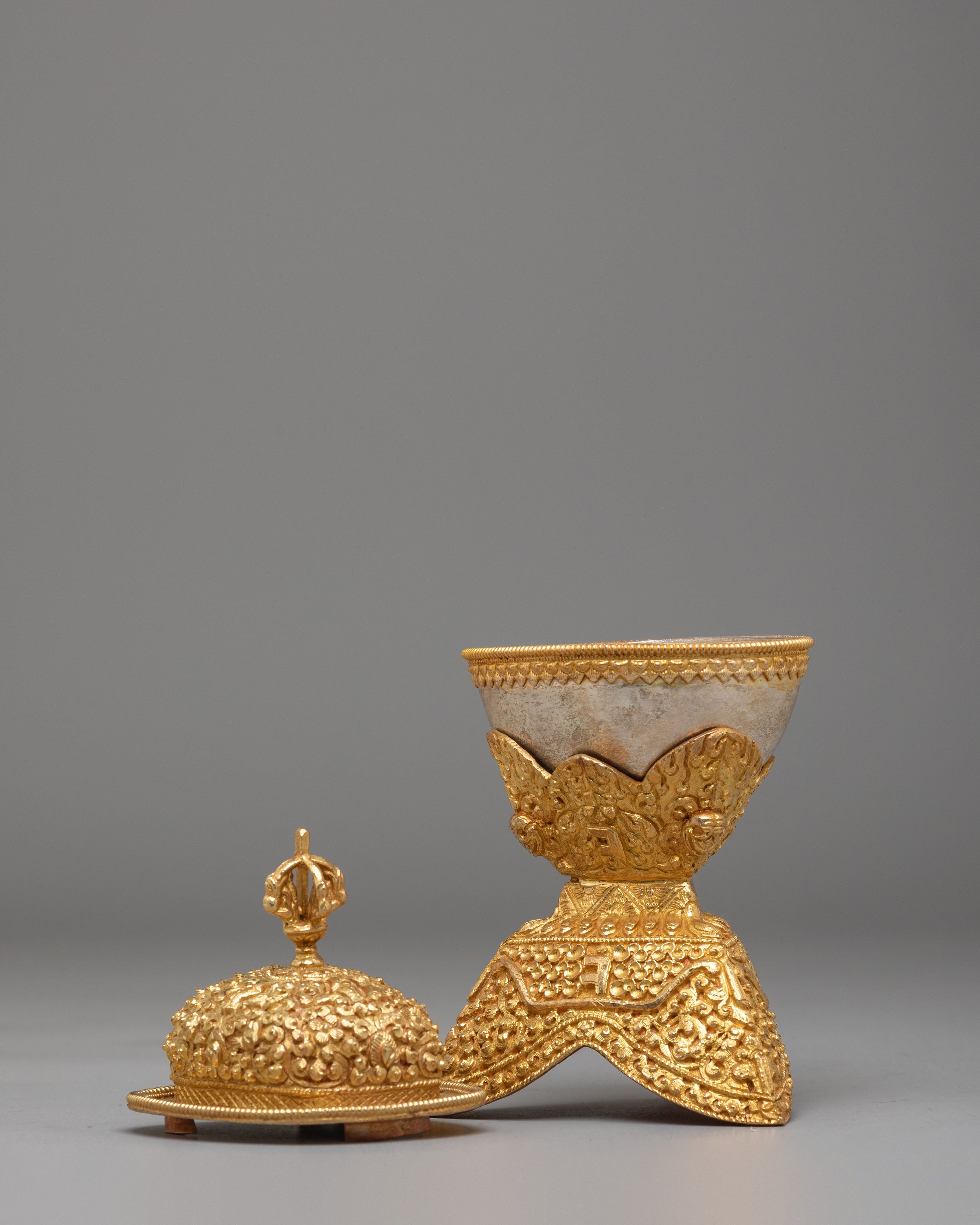 Kapala Ritual Skull Cup Set | Handcrafted Buddhist Kapala
