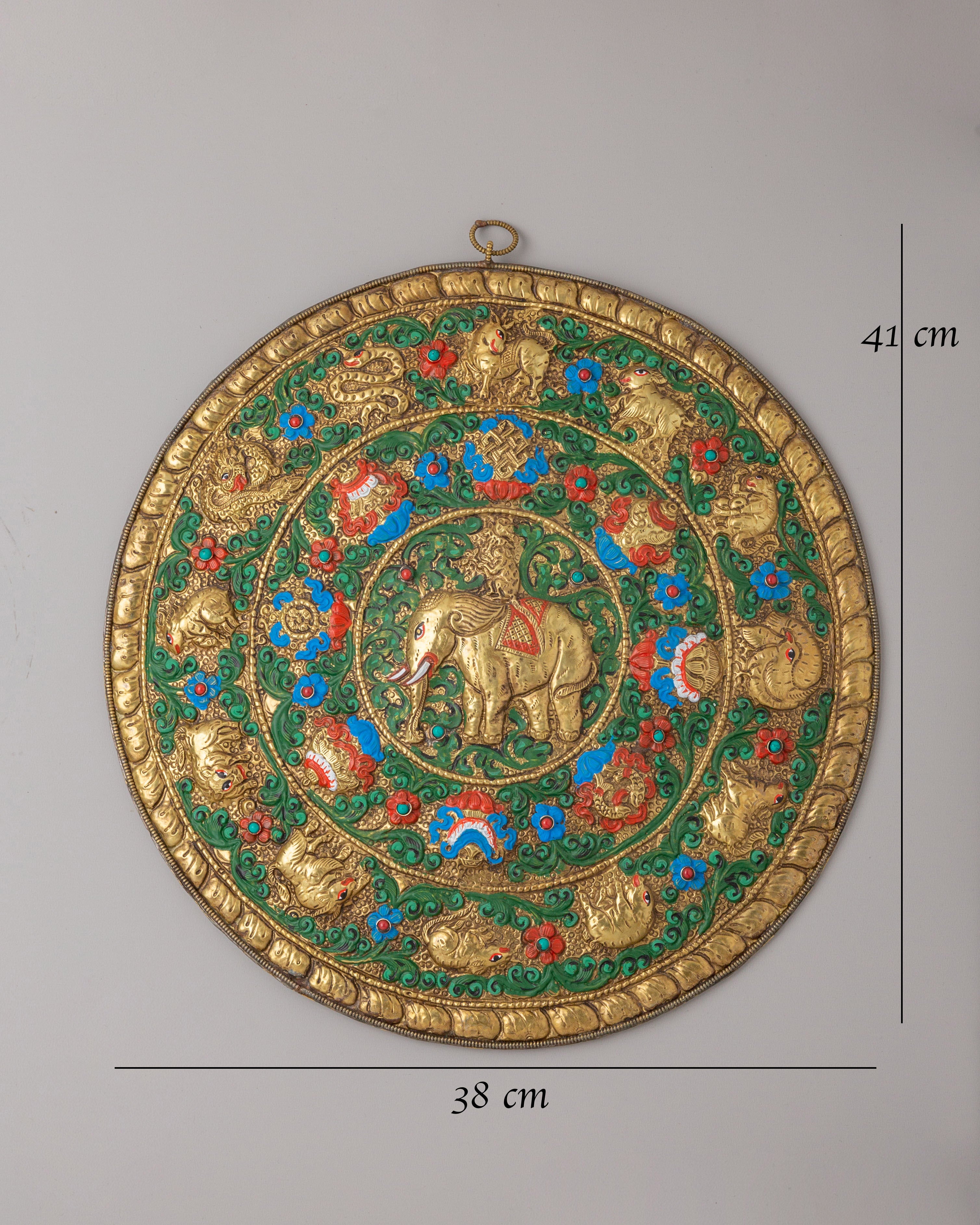 Tibetan Four Harmonious Friends Wall Hanging | Handcrafted Buddhist Decor