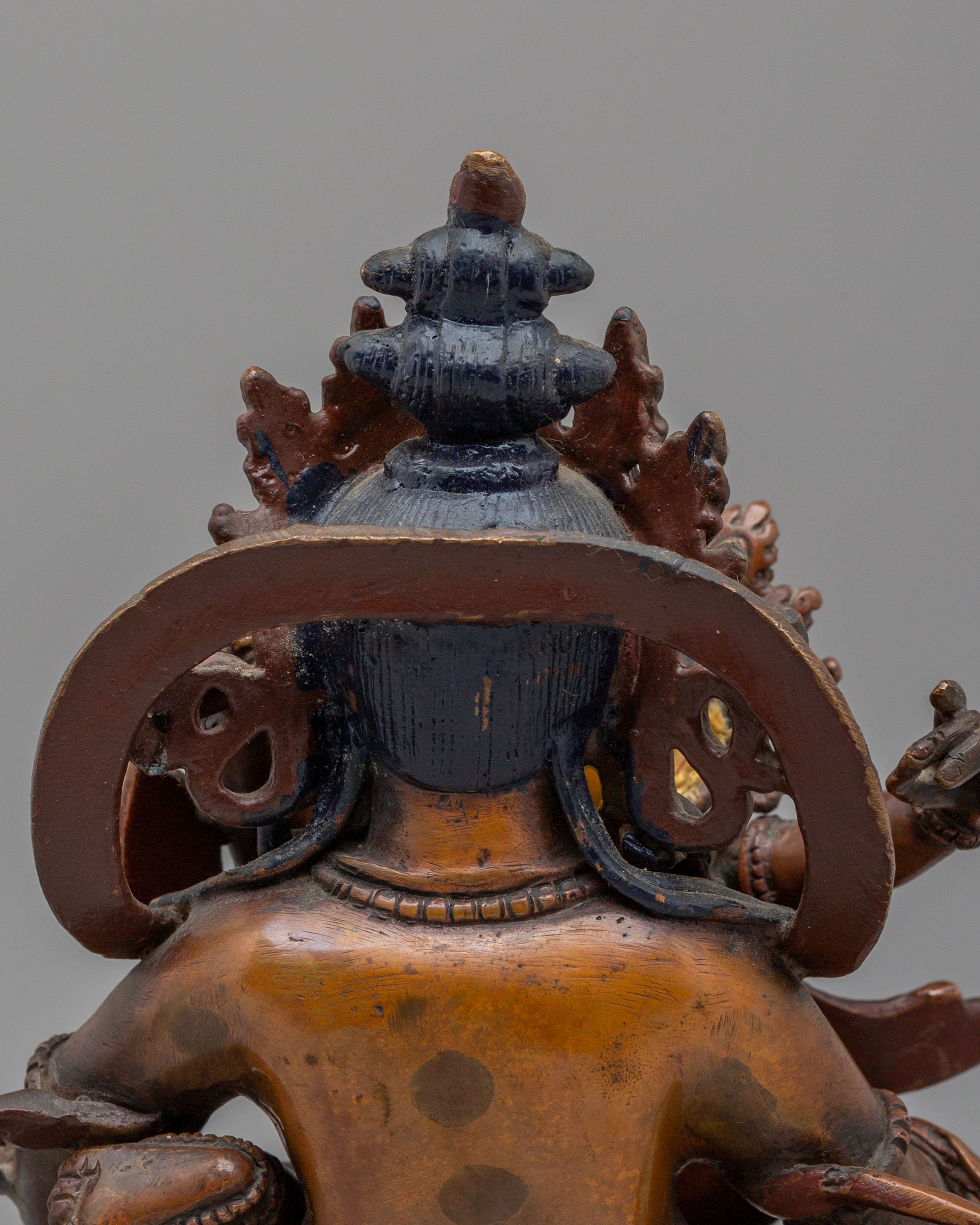 Buddhist Dzambhala with Consort Sculpture | Wealth Deity Statue