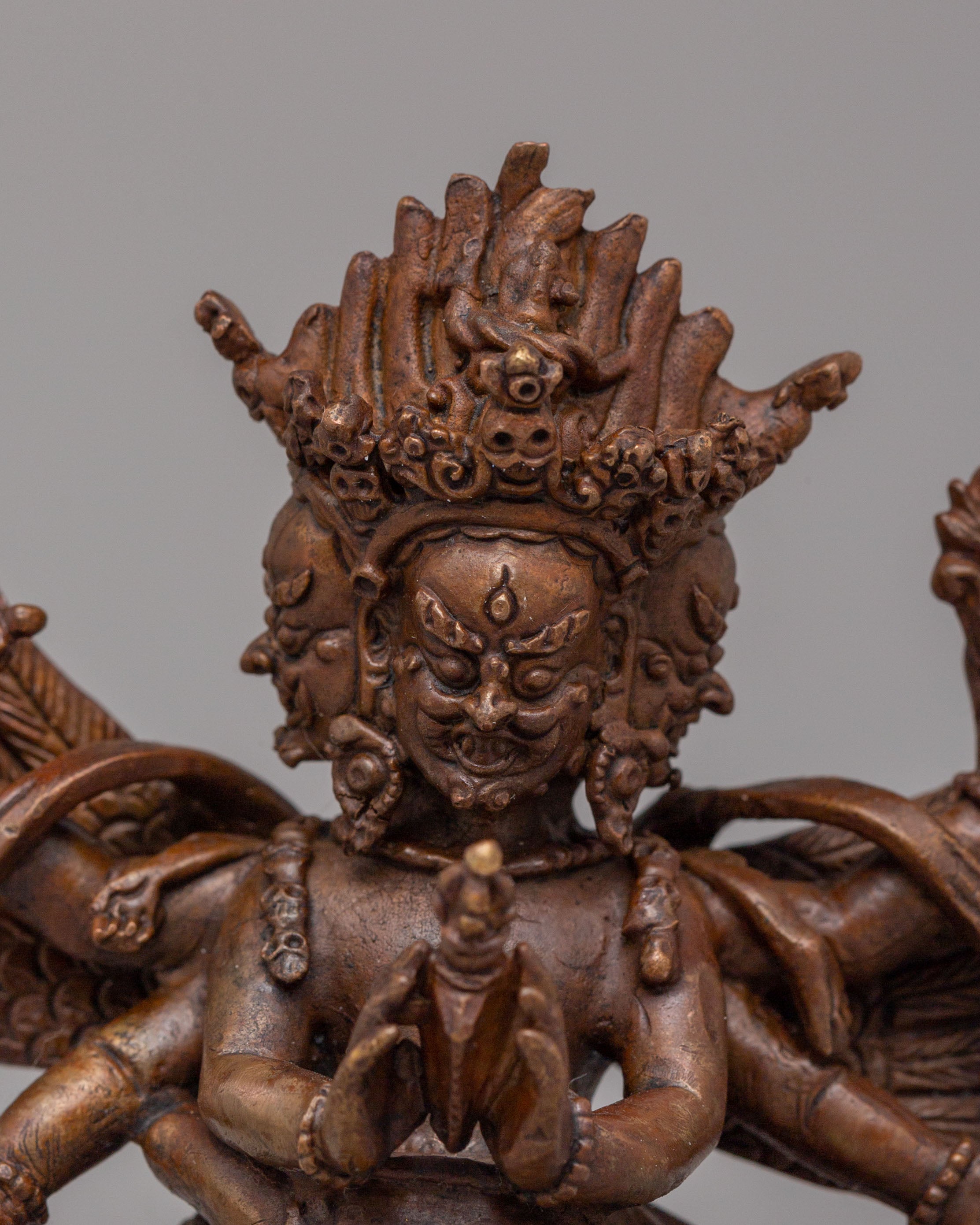 Sacred Vajrakilaya with Consort Statue | Tibetan Tantric Deity Figurine