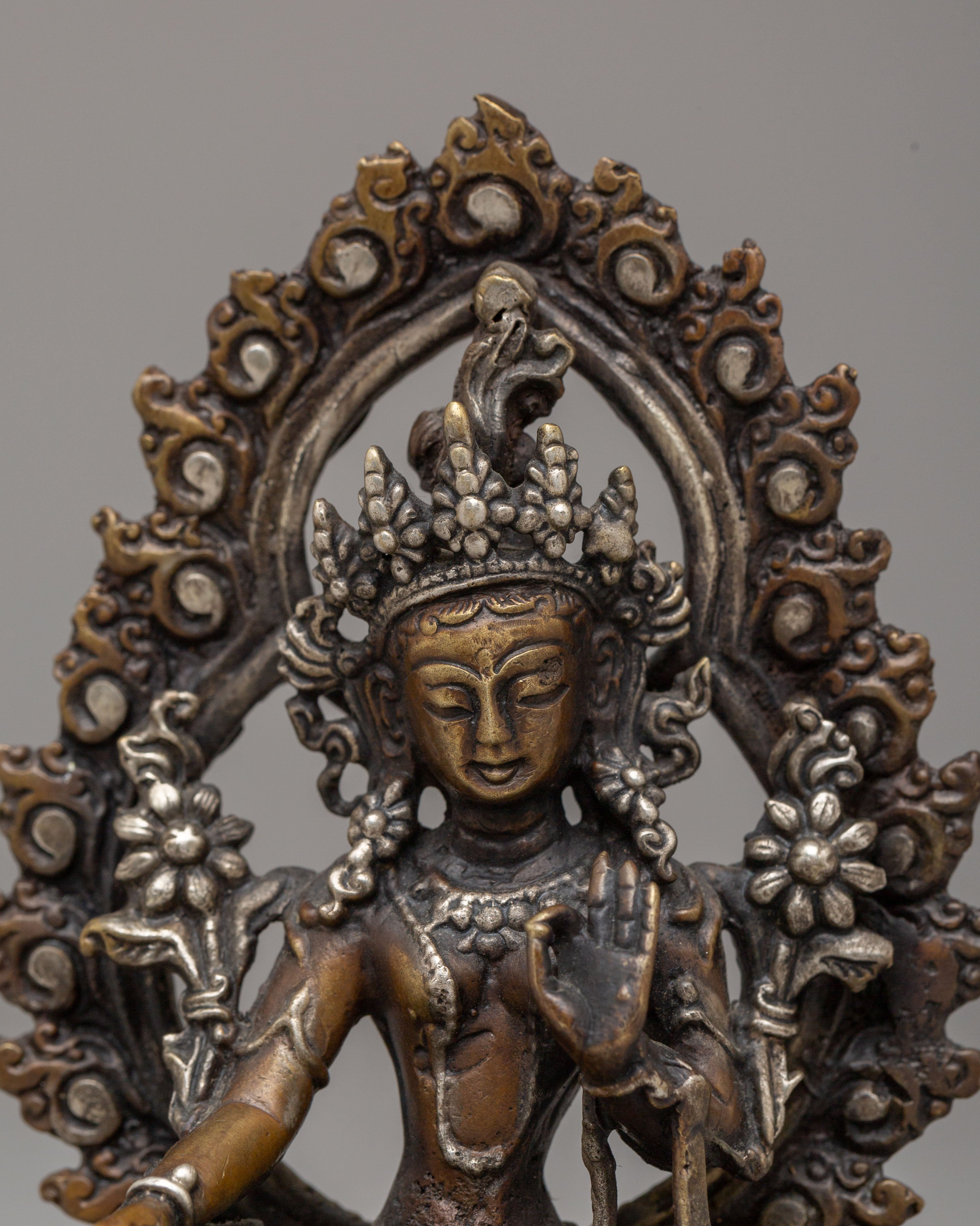 Handcrafted Green Tara Buddhist Statue | Tibetan Goddess of Compassion & Protection