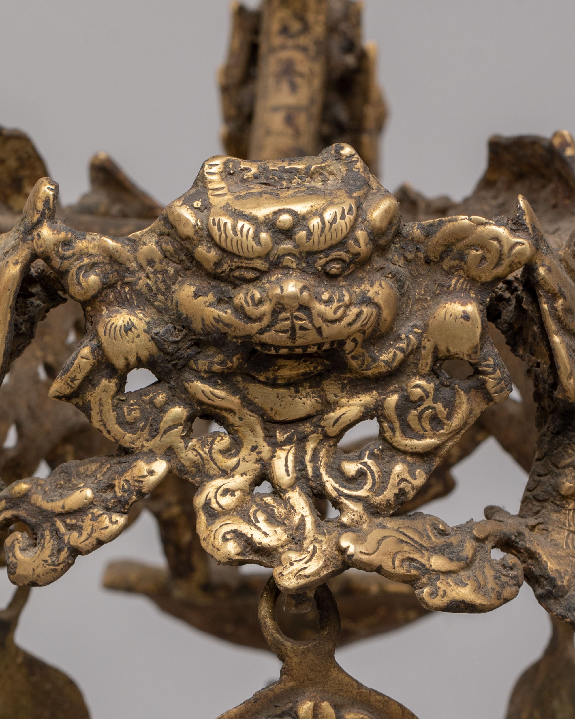 Traditional Dalaucha for Ritual | Handmade Brass Tibetan Chöd Drum
