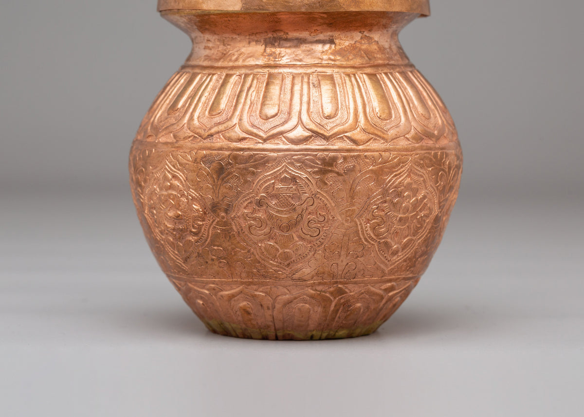 Himalayan Ritual Kalash Vase | Tibetan Buddhist Water Offering Vessel