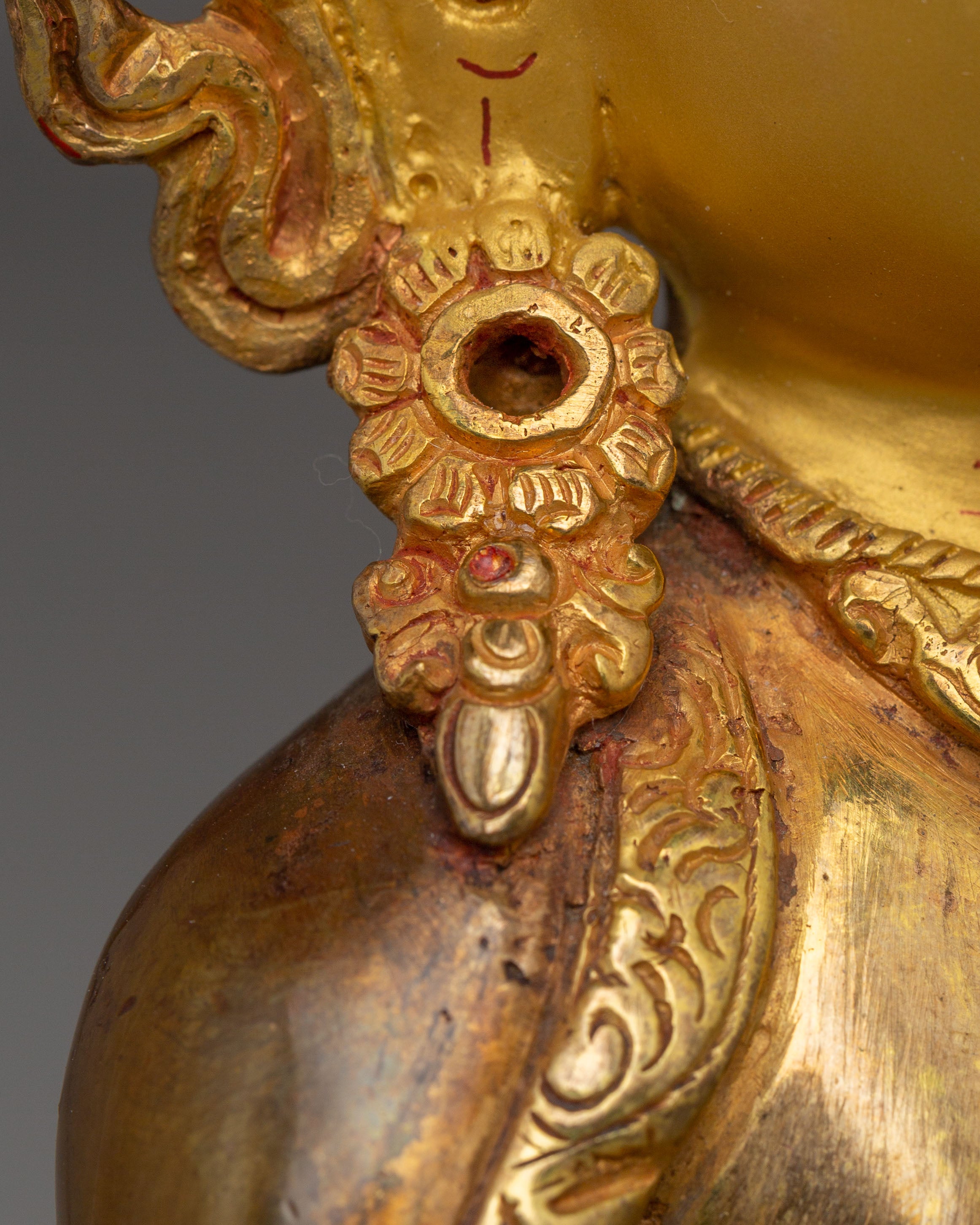 Crowned Shakyamuni Buddha Statue | Handcrafted Gold-Plated Tibetan Buddha
