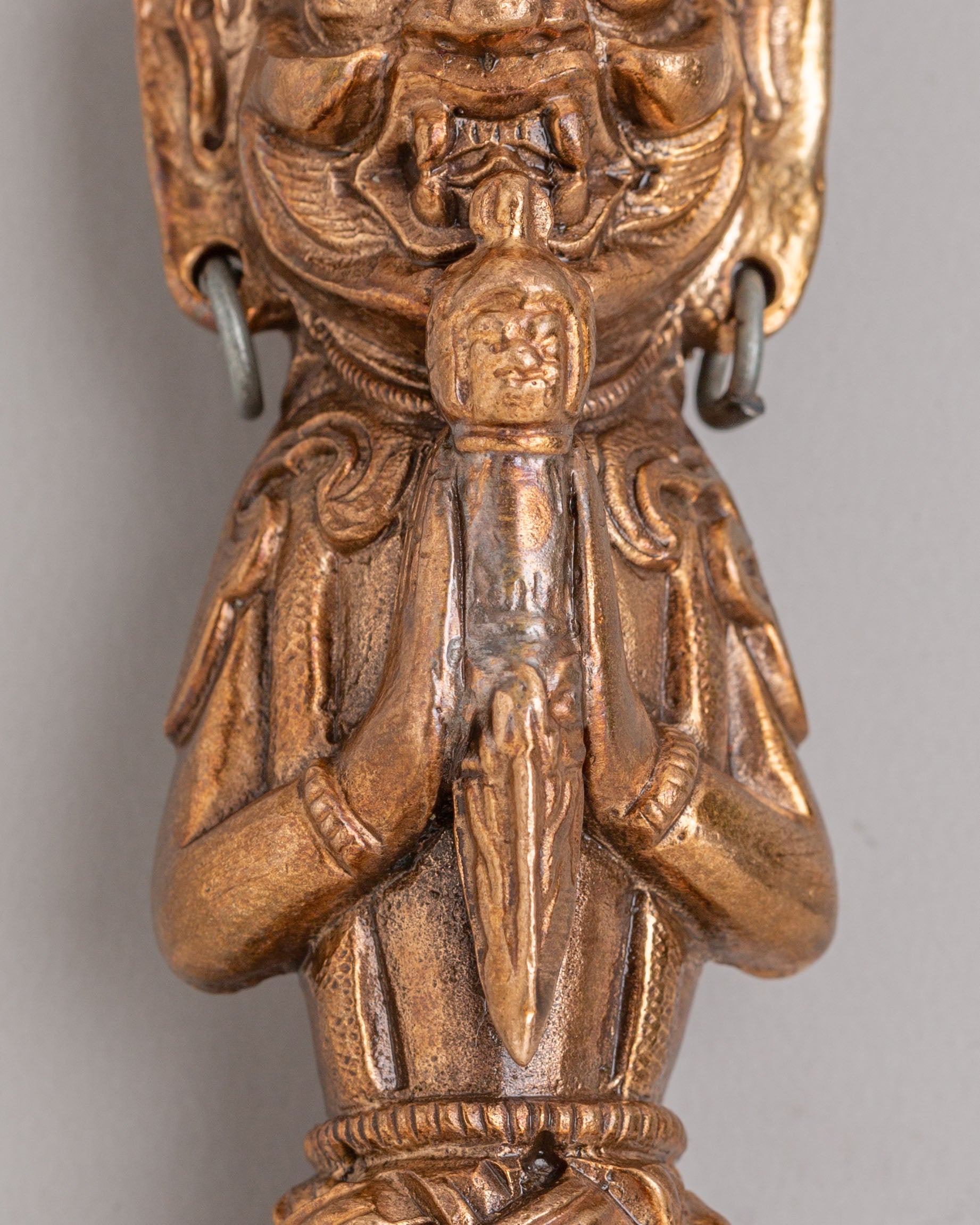 Himalayan Vajrakilaya Phurba Dagger | Iron Copper Vajrayana Ritual Tool