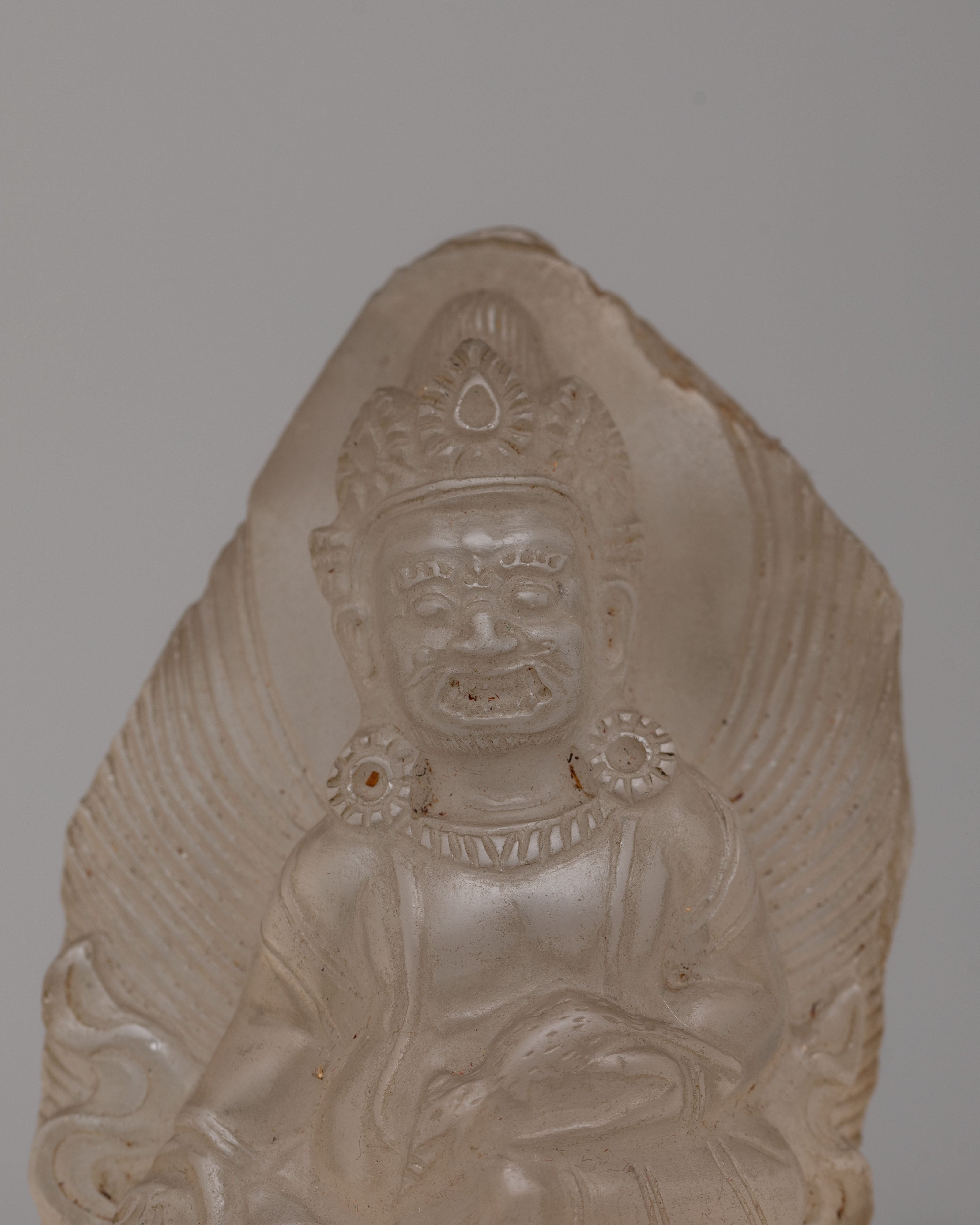 Handcrafted Dzambhala on Lotus | Tibetan Wealth Deity Statue