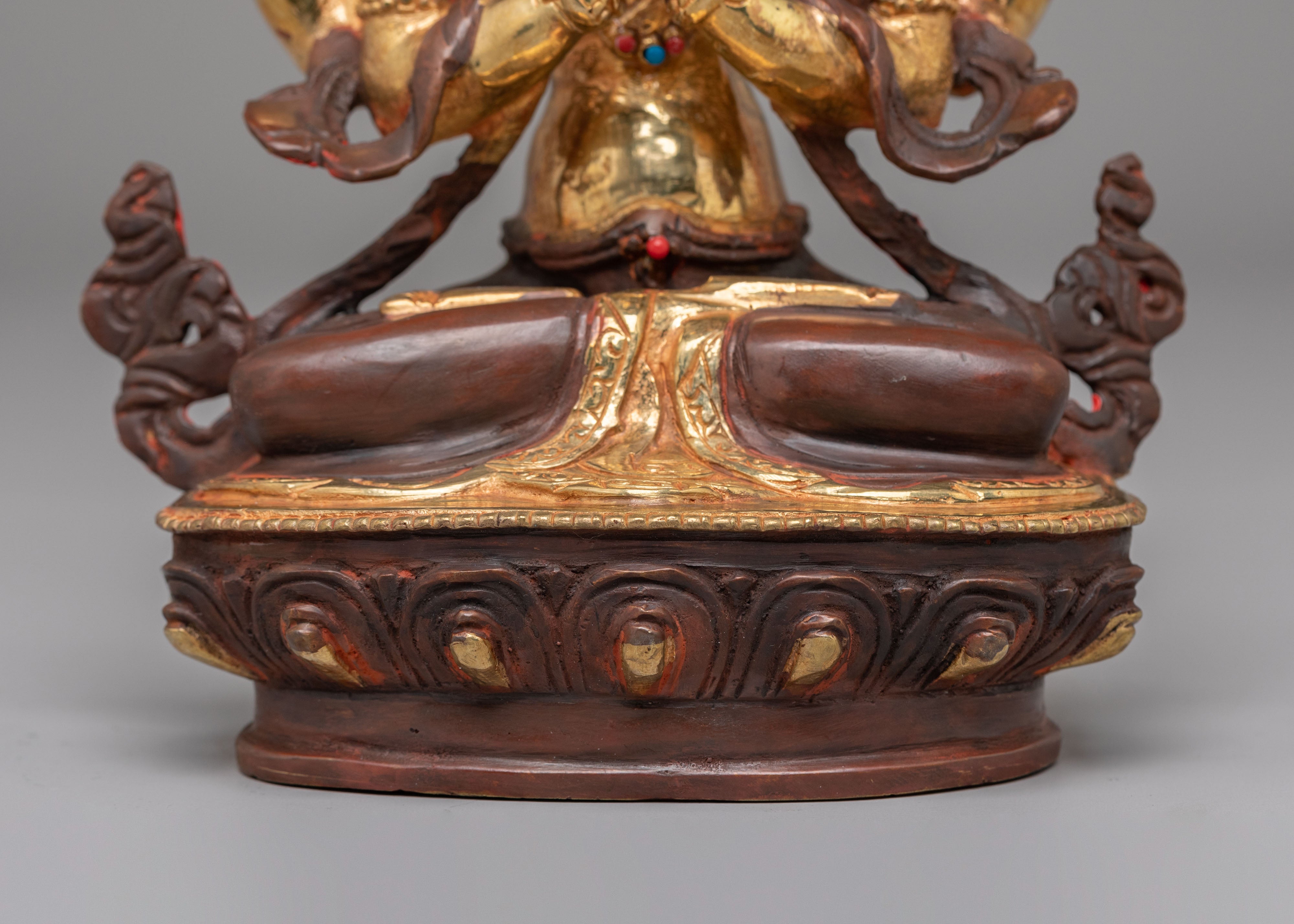 Sacred Tibetan Chenrezig Sculpture | Spiritual Home Decor