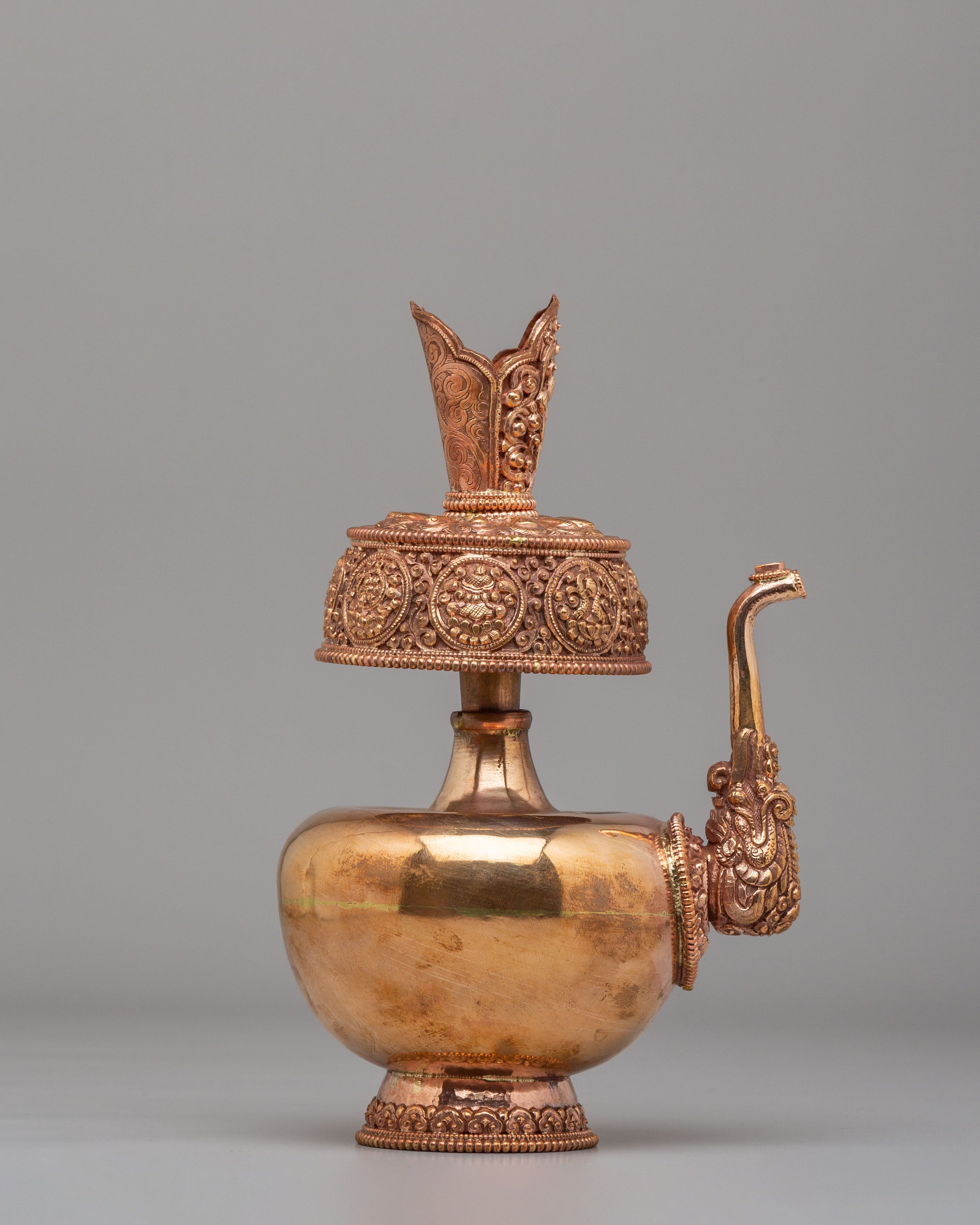 Sacred Tibetan Altar Bhumba Set | Copper Ritual Offering Vessels
