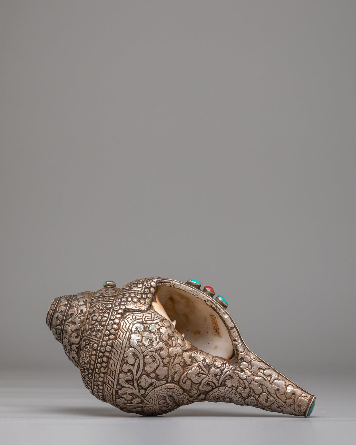 Sacred Buddhist Ritual Conch | Handcrafted Himalayan Art
