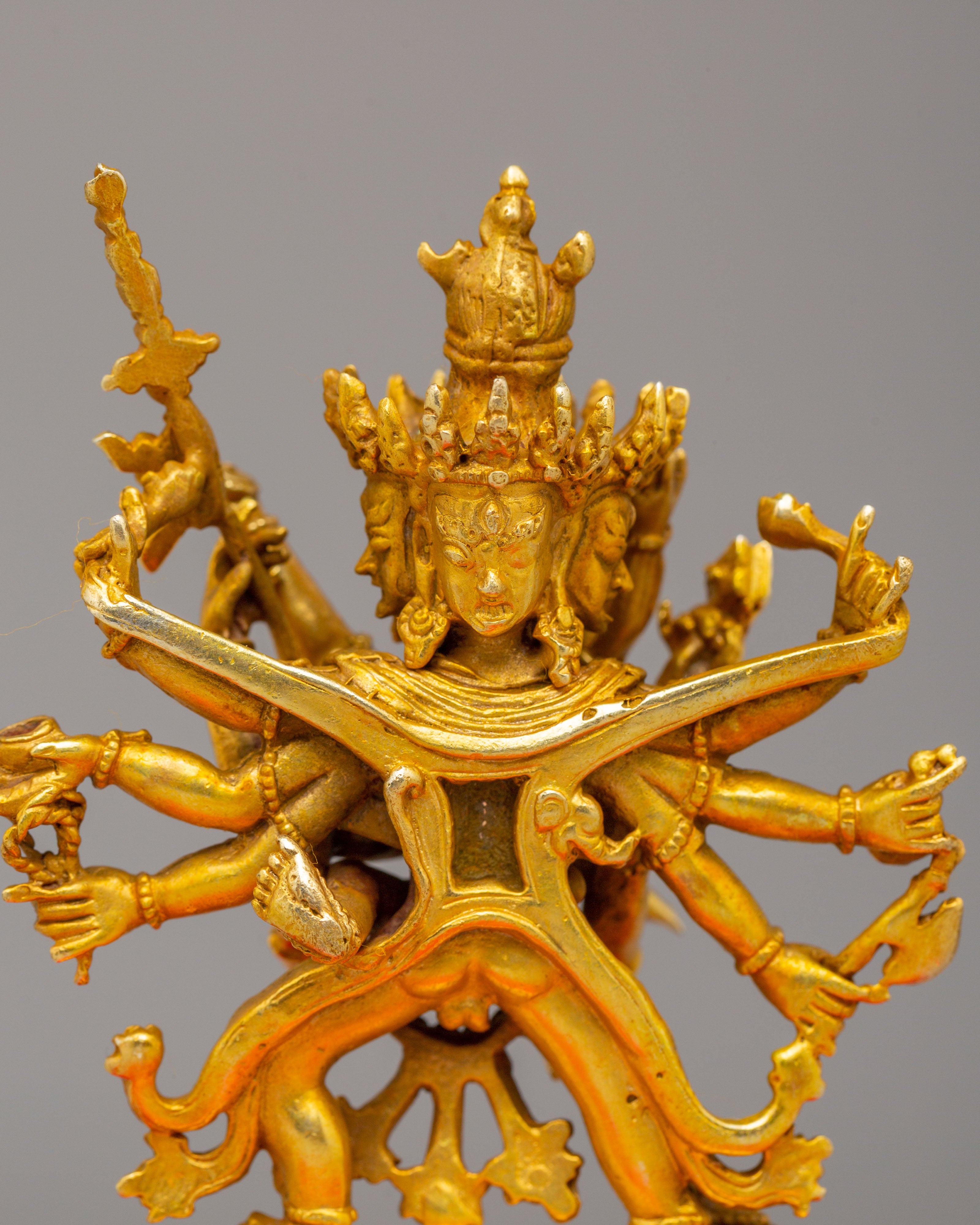 Tibetan Chakrasamvara with Consort Statue | Handmade Himalayan Art