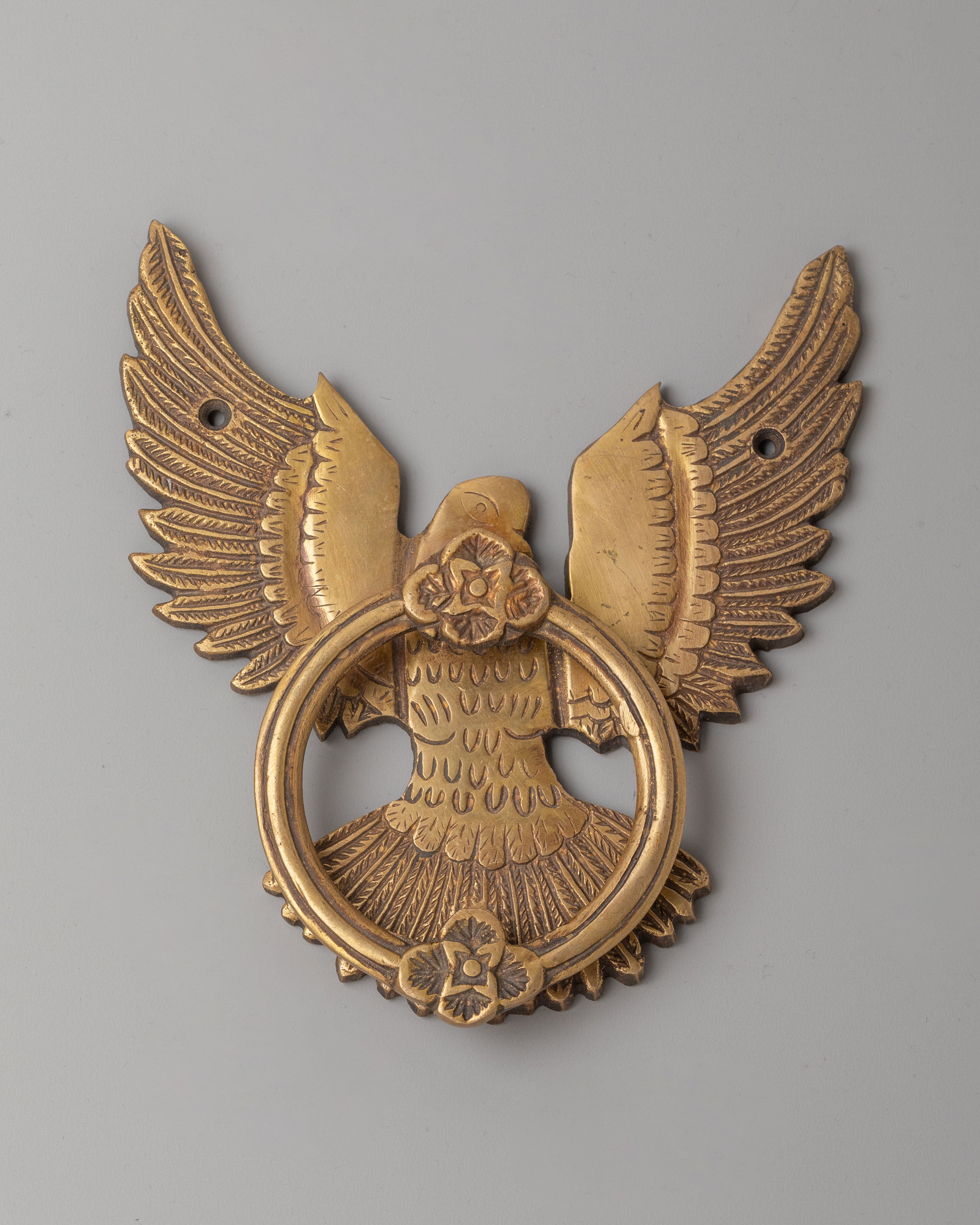Decorative Brass Bird Door Knob Set | Handcrafted Traditional Door Hardware
