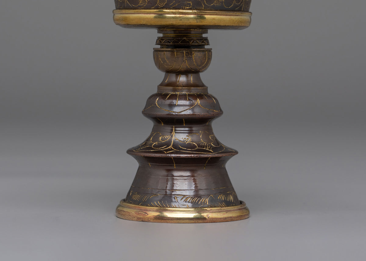 Sacred Butter Lamp for Tibetan Rituals | Handcrafted Ritual Offering Light